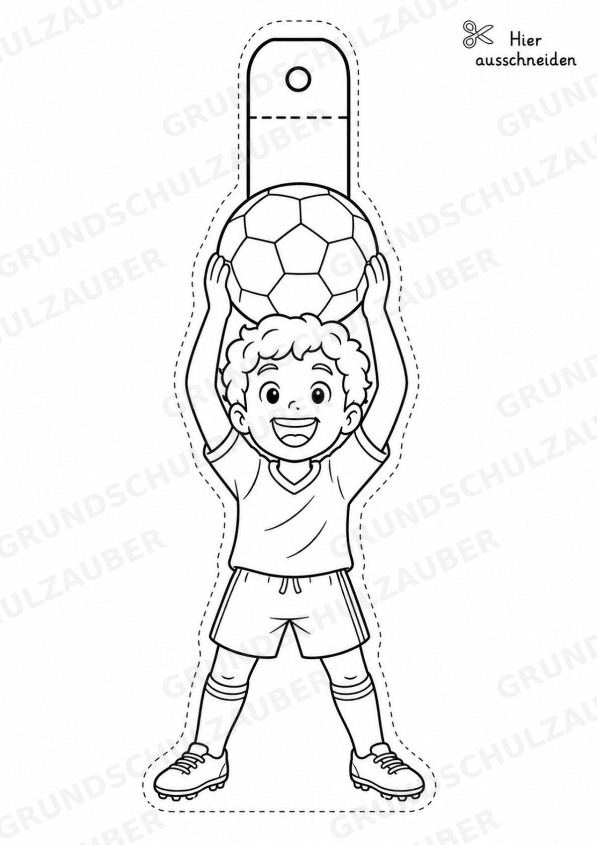 Fußball – Fensterdeko – Basteln – Ausmalbild – Ausschneiden – 15 Vorlagen – Materialseite 16