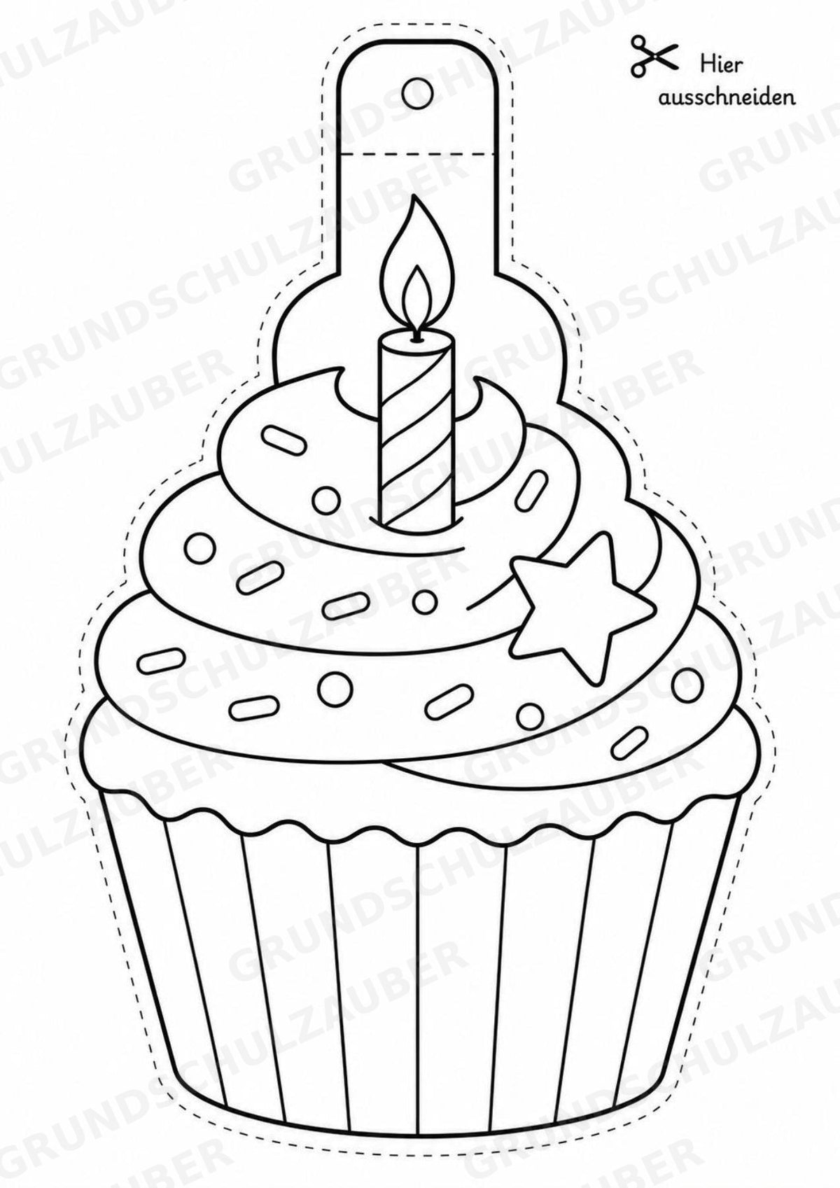 Geburtstag – Fensterdeko – Basteln – Ausmalbild – Ausschneiden – 15 Vorlagen – Materialseite 6