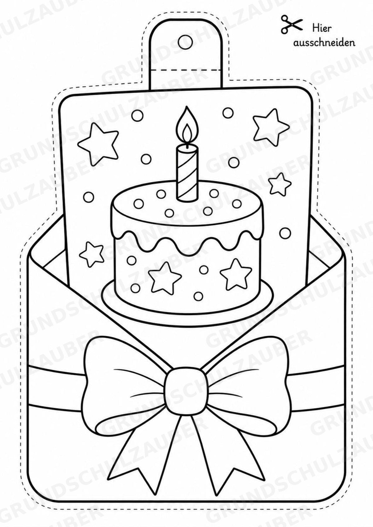 Geburtstag – Fensterdeko – Basteln – Ausmalbild – Ausschneiden – 15 Vorlagen – Materialseite 11