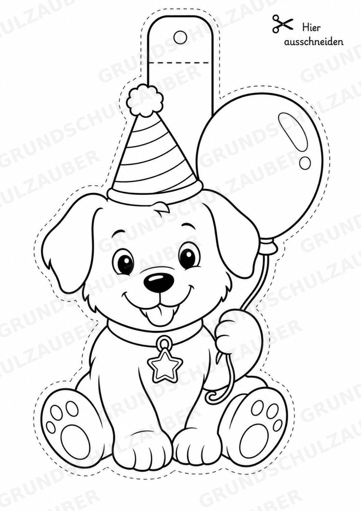 Geburtstag – Fensterdeko – Basteln – Ausmalbild – Ausschneiden – 15 Vorlagen – Materialseite 13