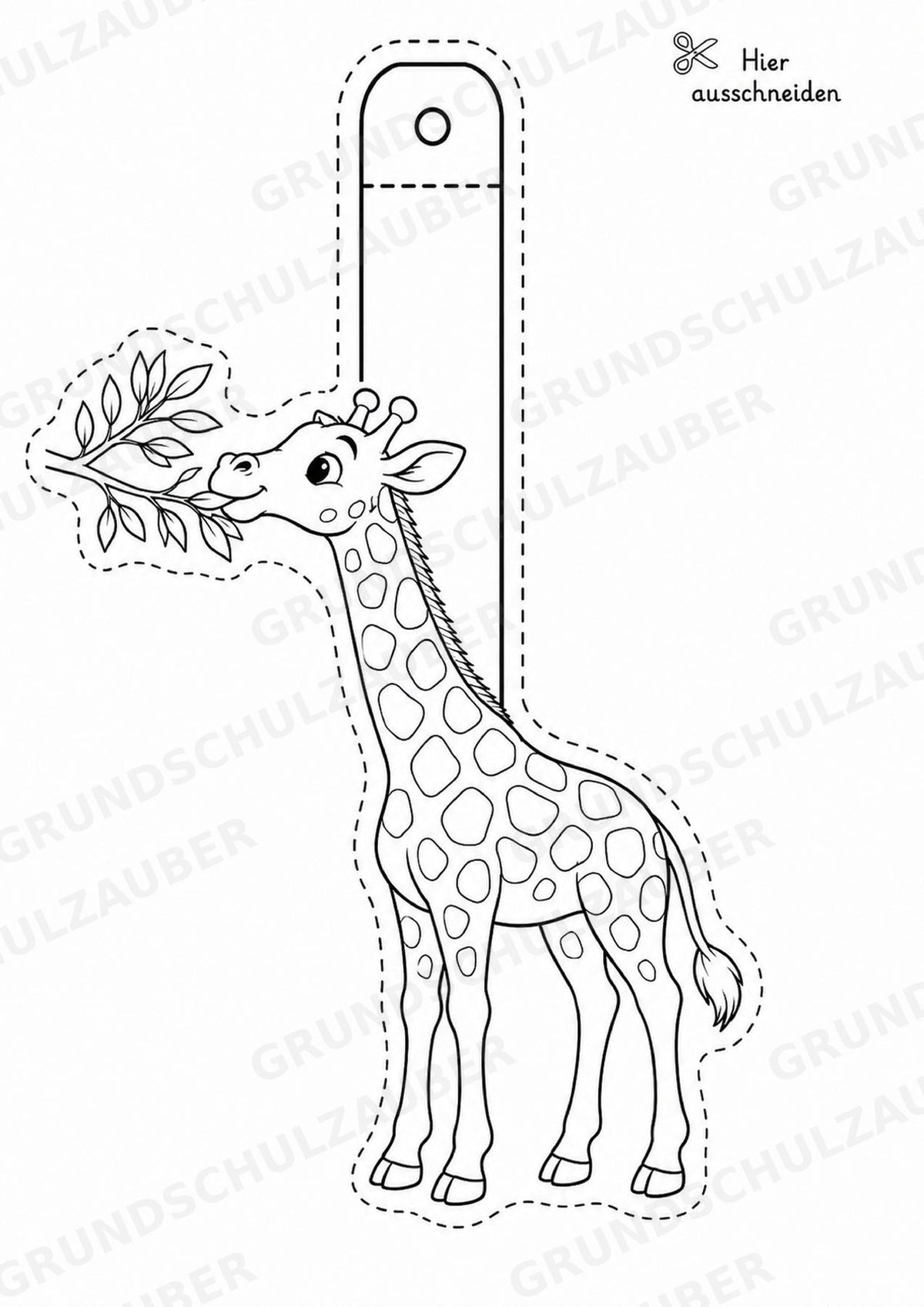 Giraffe – Fensterdeko – Basteln – Ausmalbild – Ausschneiden – 15 Vorlagen – Materialseite 5