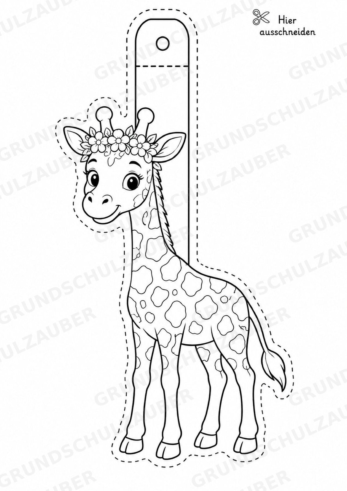 Giraffe – Fensterdeko – Basteln – Ausmalbild – Ausschneiden – 15 Vorlagen – Materialseite 9