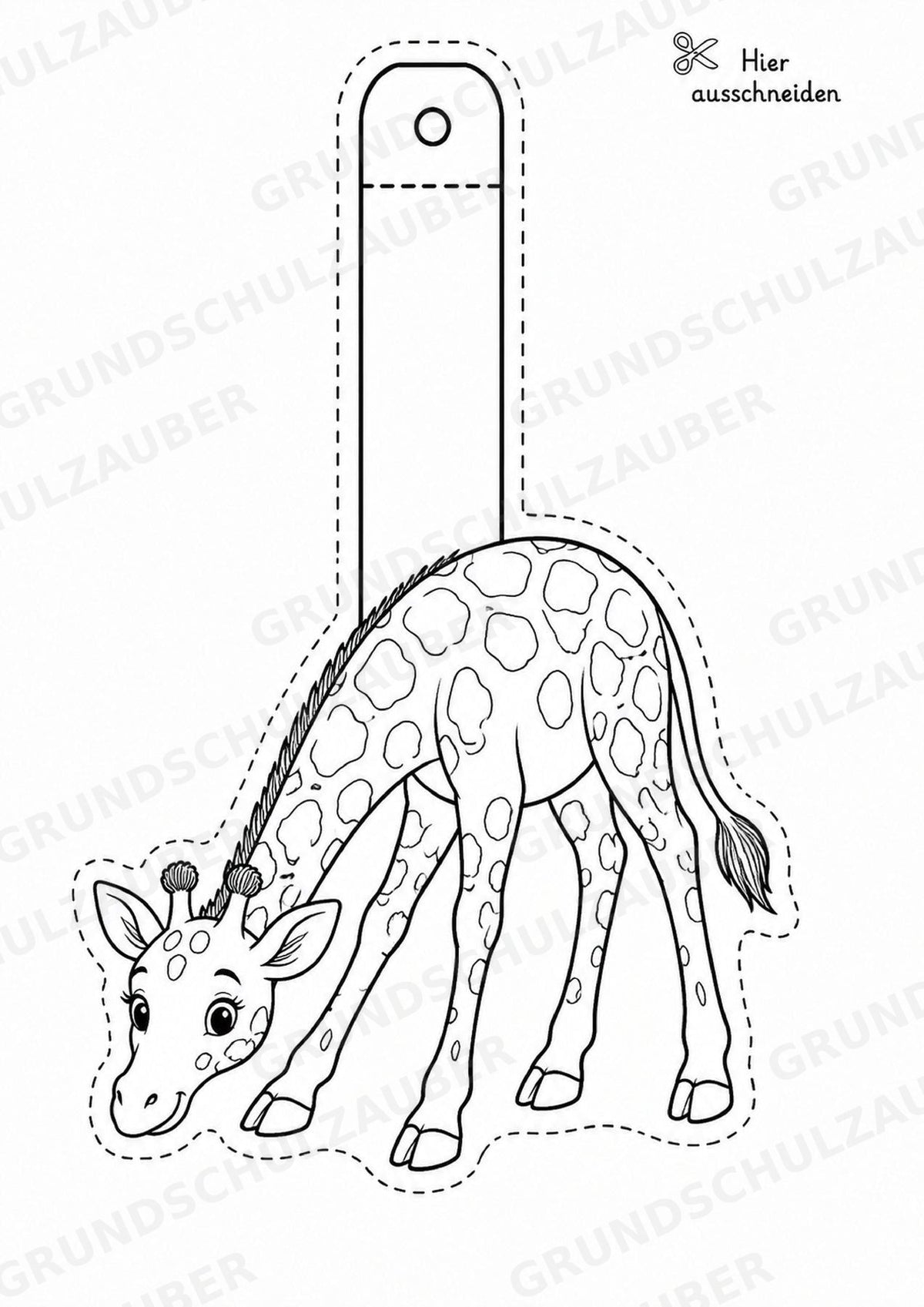 Giraffe – Fensterdeko – Basteln – Ausmalbild – Ausschneiden – 15 Vorlagen – Materialseite 16