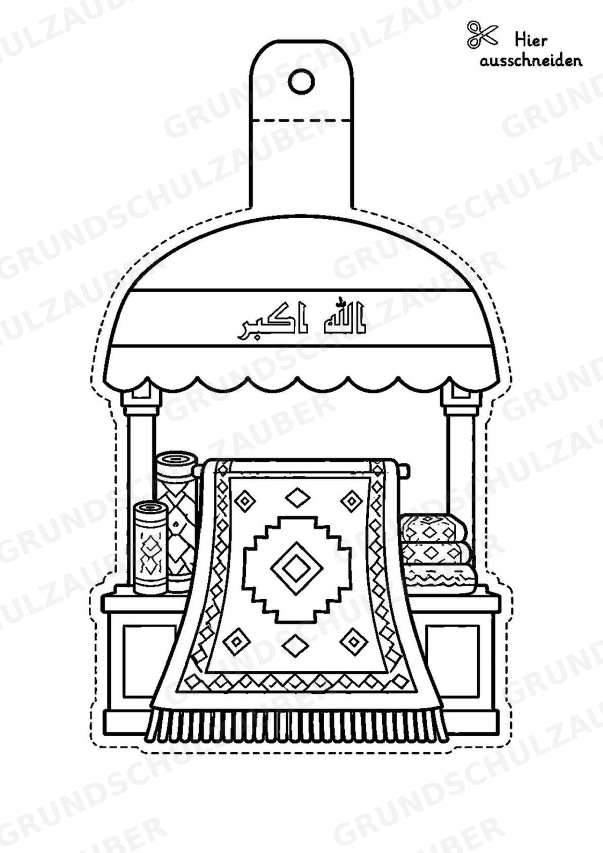 Irak – Fensterdeko – Basteln – Ausmalbild – Ausschneiden – 15 Vorlagen – Materialseite 12