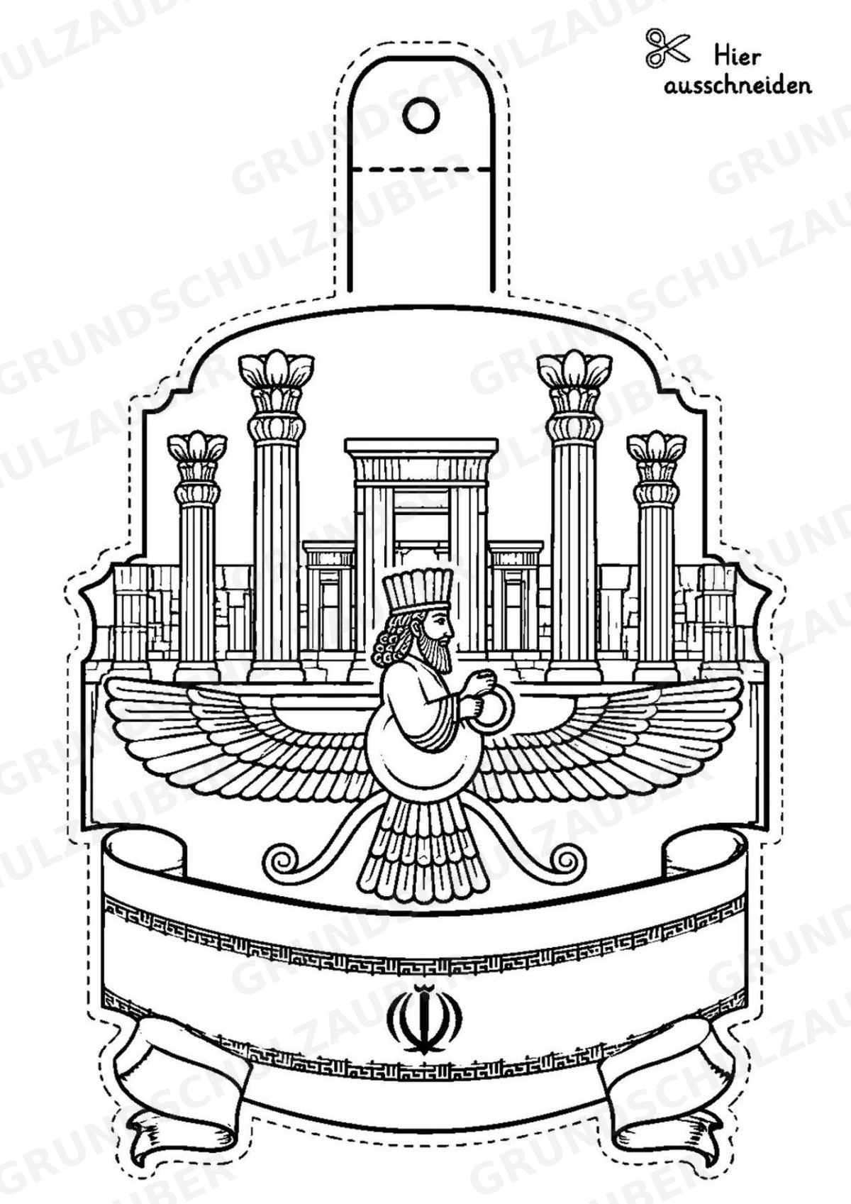 Iran – Fensterdeko – Basteln – Ausmalbild – Ausschneiden – 15 Vorlagen – Materialseite 4