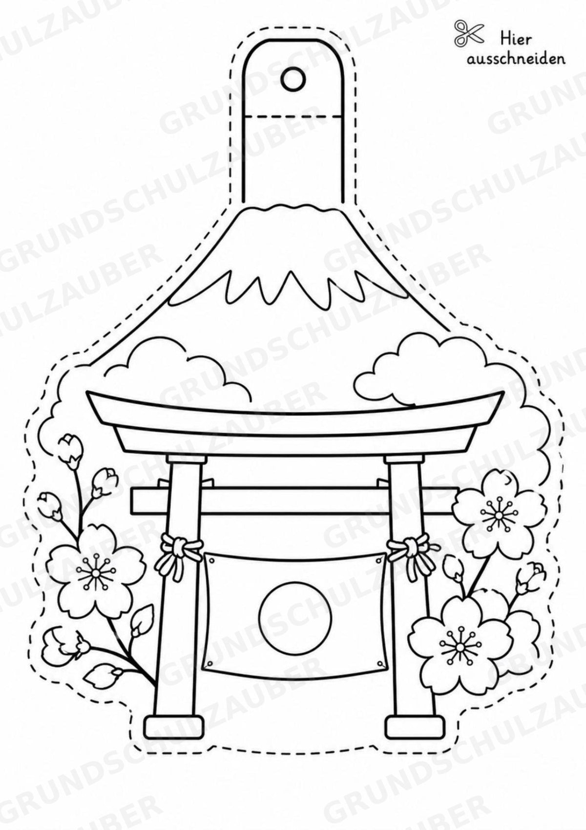 Japan – Fensterdeko – Basteln – Ausmalbild – Ausschneiden – 15 Vorlagen – Materialseite 2
