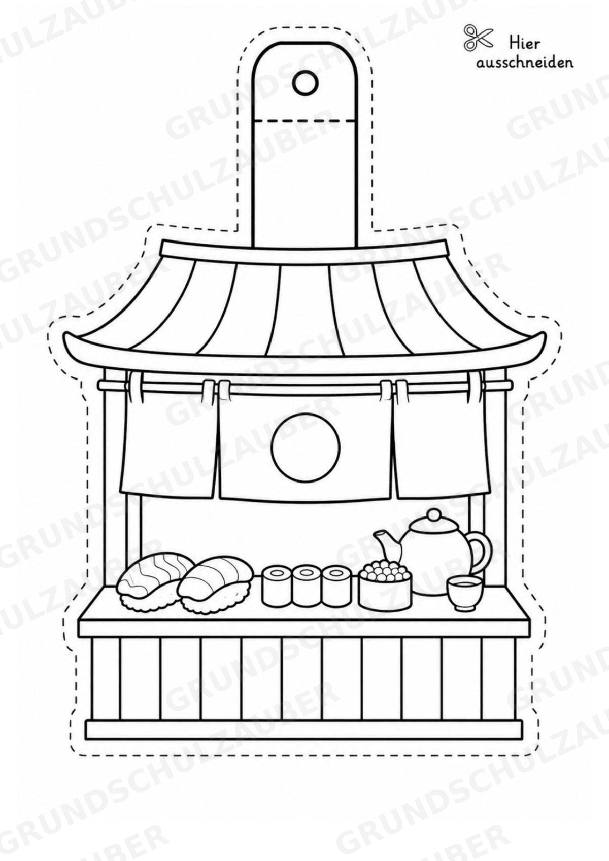 Japan – Fensterdeko – Basteln – Ausmalbild – Ausschneiden – 15 Vorlagen – Materialseite 5