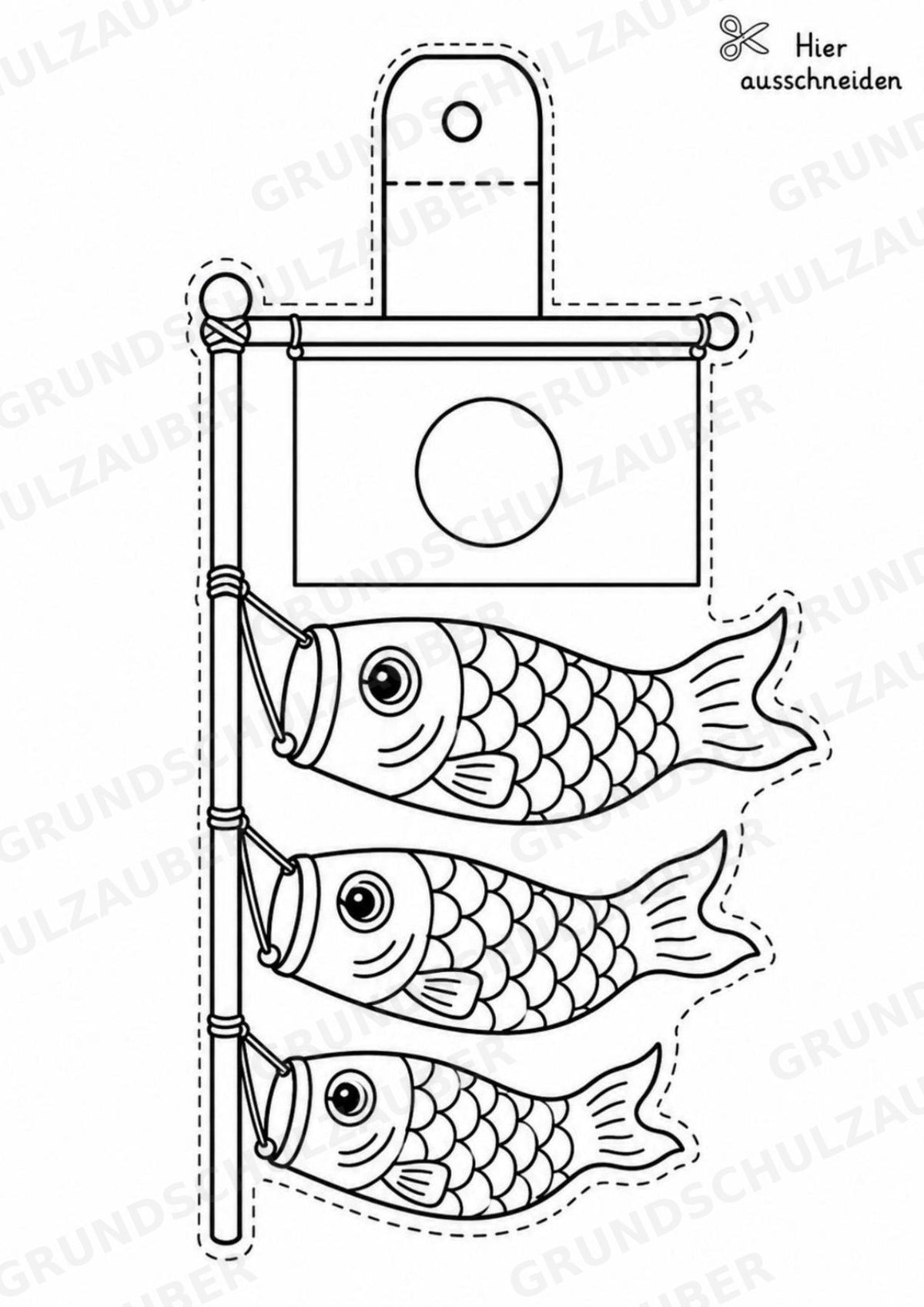 Japan – Fensterdeko – Basteln – Ausmalbild – Ausschneiden – 15 Vorlagen – Materialseite 8