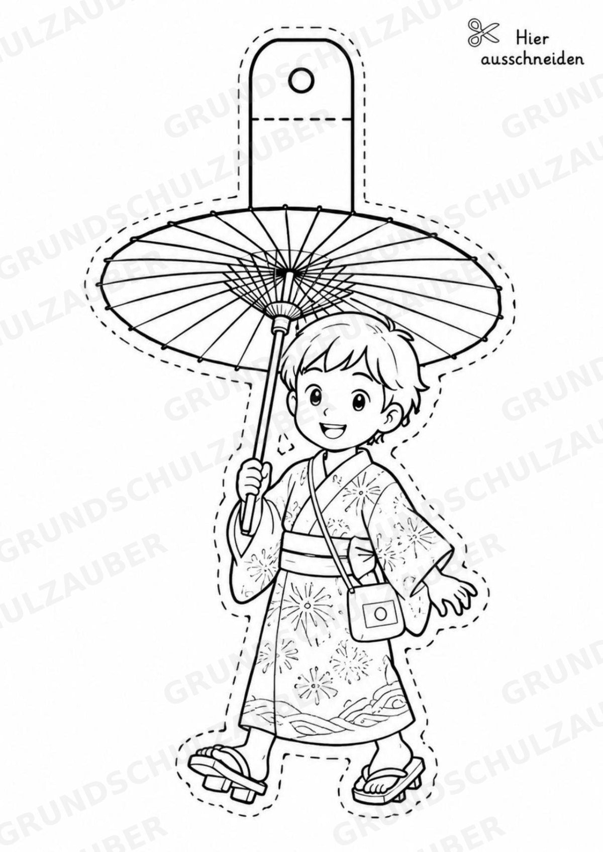 Japan – Fensterdeko – Basteln – Ausmalbild – Ausschneiden – 15 Vorlagen – Materialseite 16