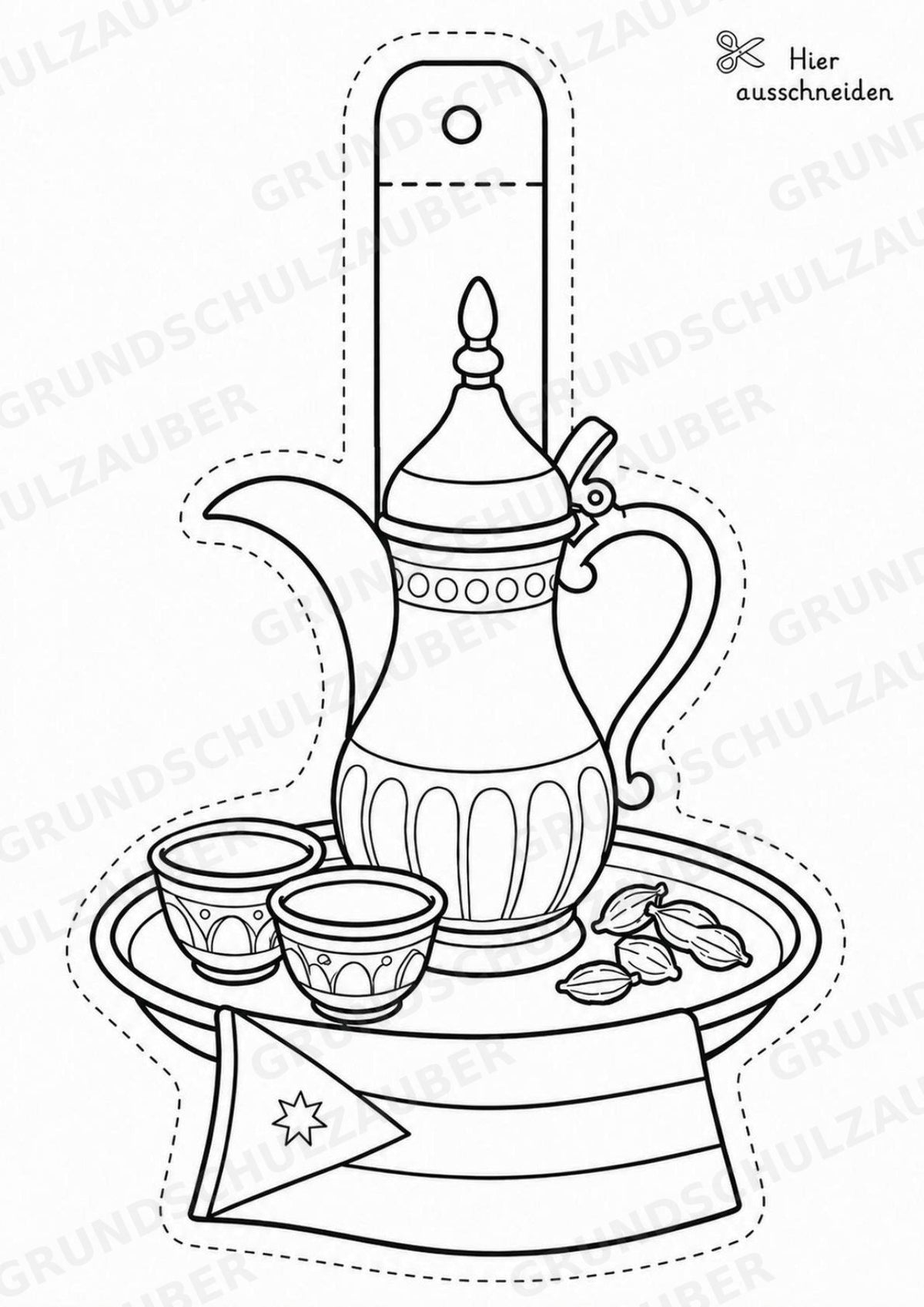 Jordanien – Fensterdeko – Basteln – Ausmalbild – Ausschneiden – 15 Vorlagen – Materialseite 14