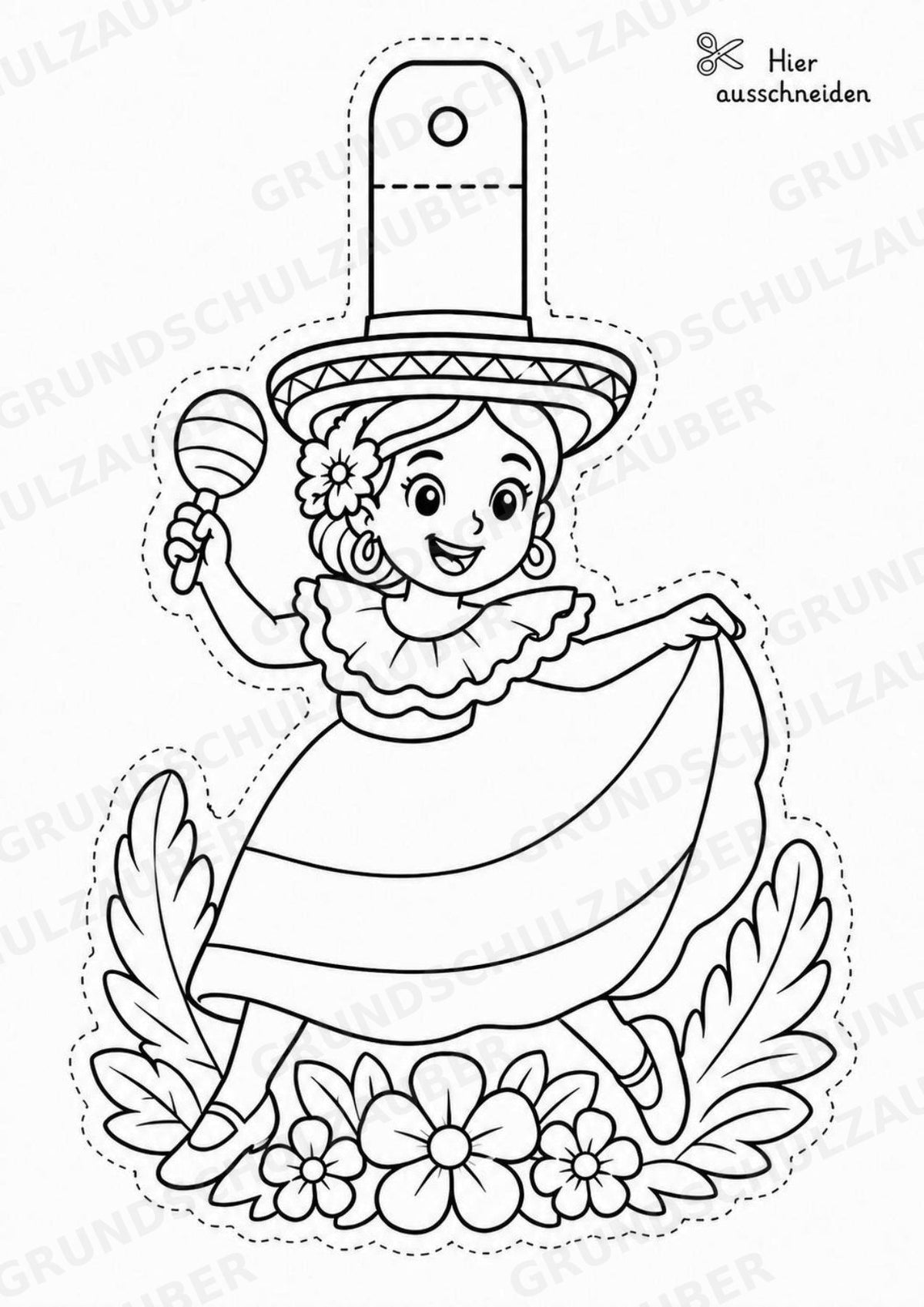 Kolumbien – Fensterdeko – Basteln – Ausmalbild – Ausschneiden – 15 Vorlagen – Materialseite 8