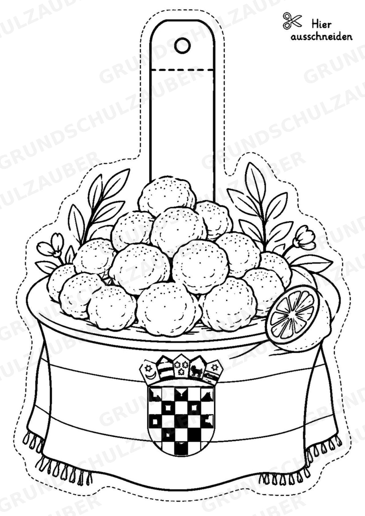 Kroatien – Fensterdeko – Basteln – Ausmalbild – Ausschneiden – 15 Vorlagen – Materialseite 14