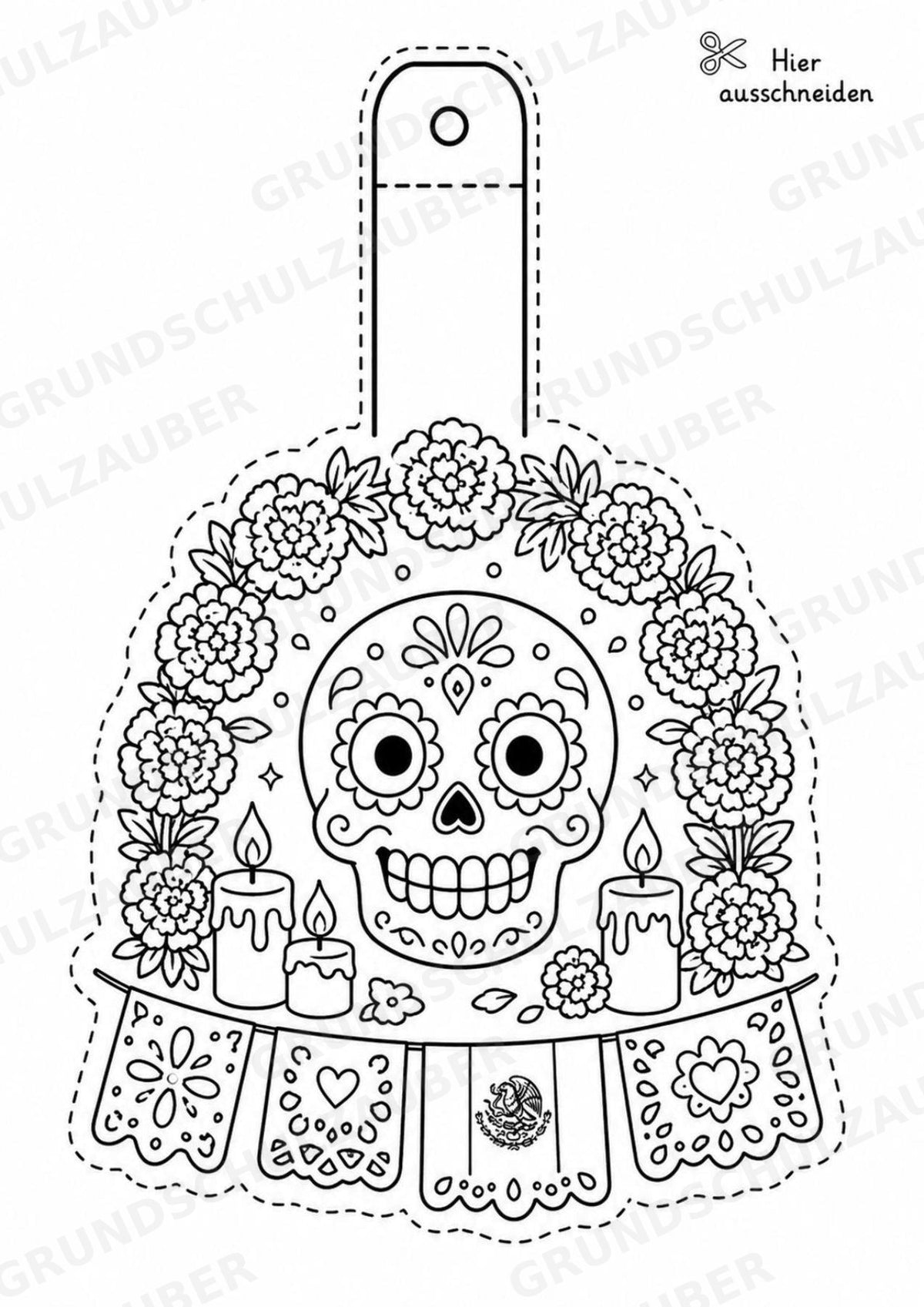 Mexiko – Fensterdeko – Basteln – Ausmalbild – Ausschneiden – 15 Vorlagen – Materialseite 6