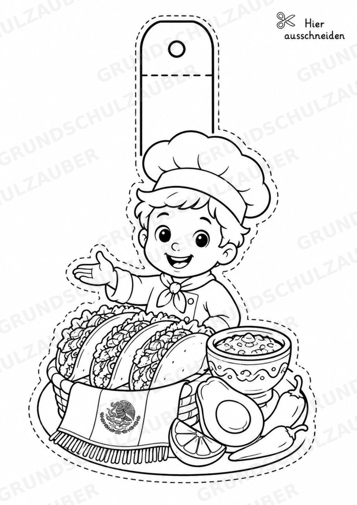 Mexiko – Fensterdeko – Basteln – Ausmalbild – Ausschneiden – 15 Vorlagen – Materialseite 7