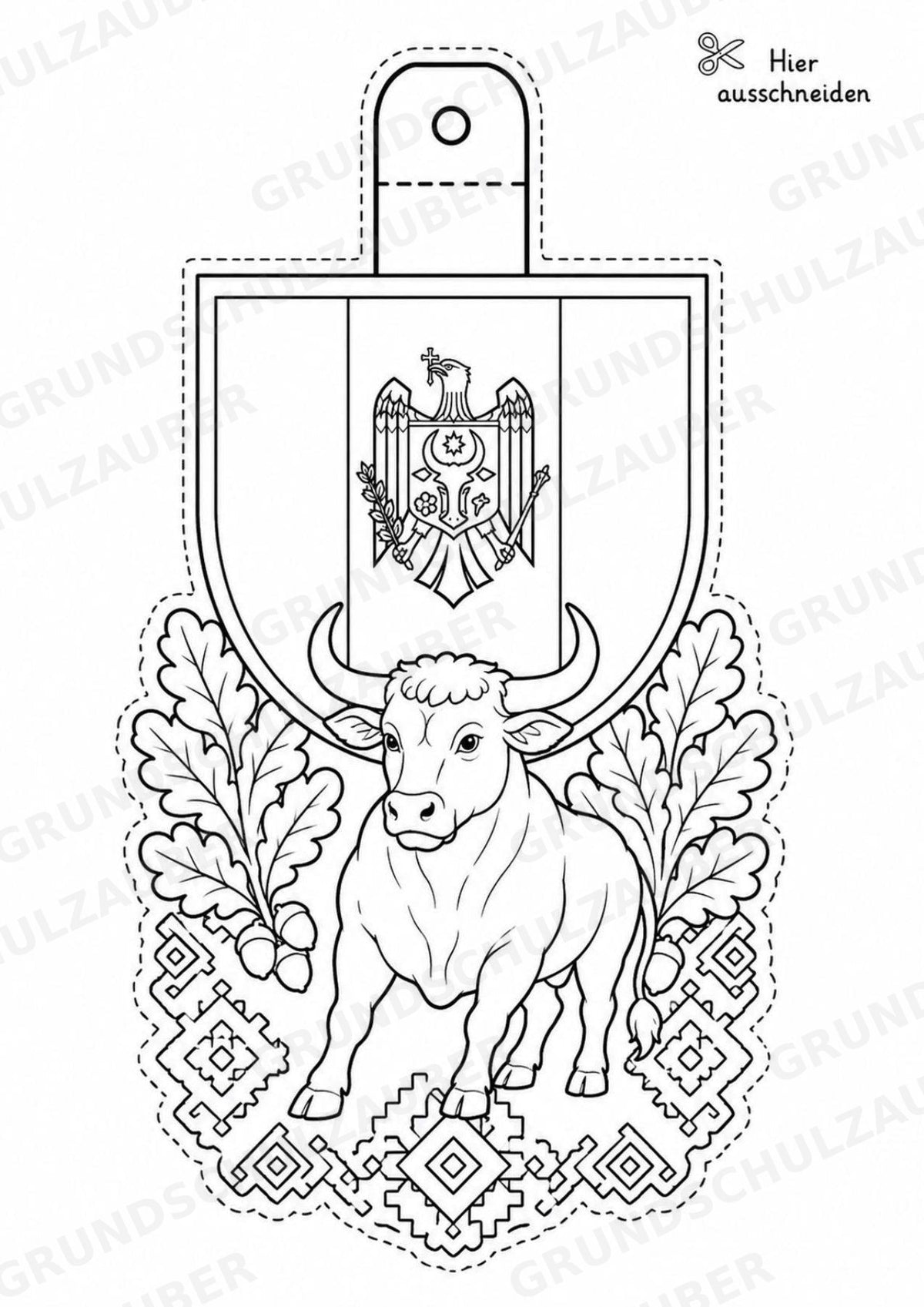 Moldawien – Fensterdeko – Basteln – Ausmalbild – Ausschneiden – 15 Vorlagen – Materialseite 8