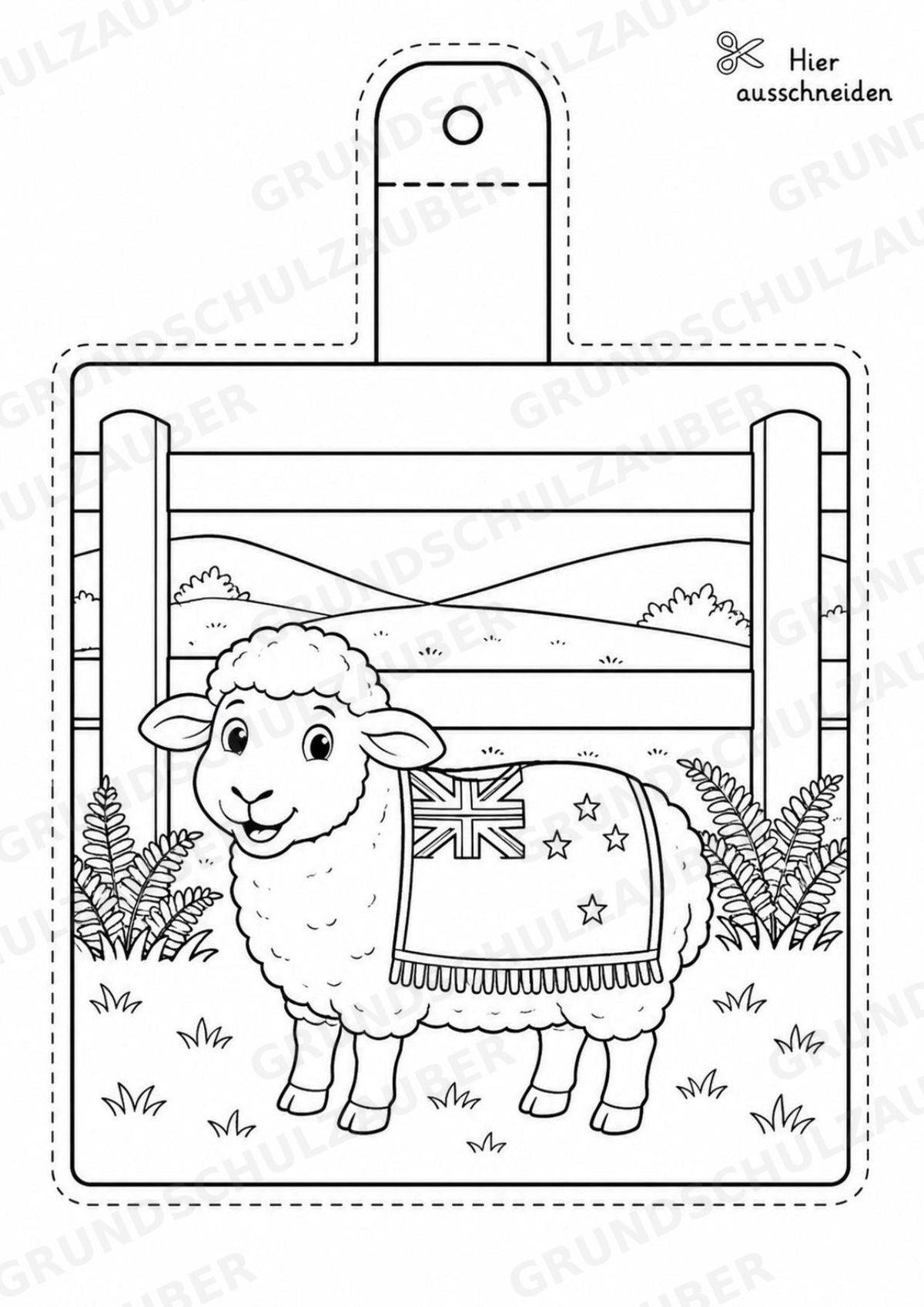 Neuseeland – Fensterdeko – Basteln – Ausmalbild – Ausschneiden – 15 Vorlagen – Materialseite 9
