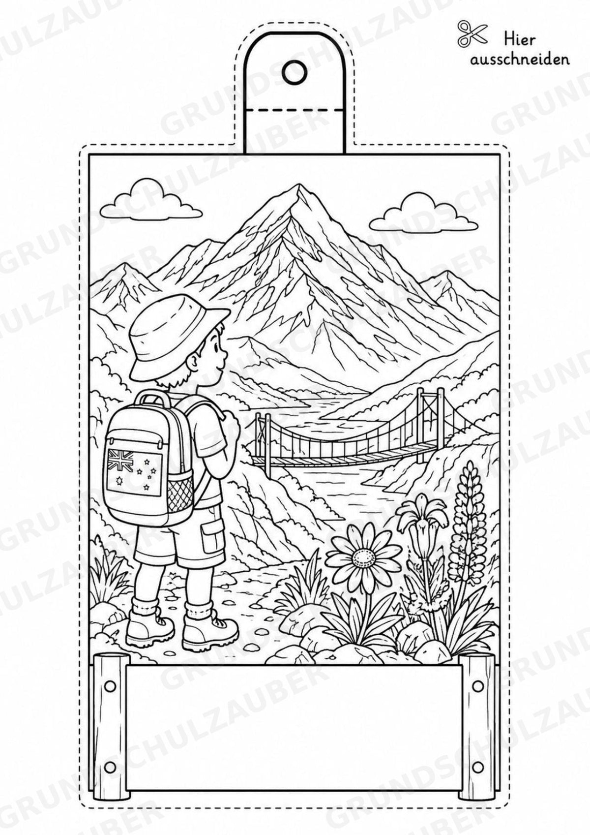 Neuseeland – Fensterdeko – Basteln – Ausmalbild – Ausschneiden – 15 Vorlagen – Materialseite 15