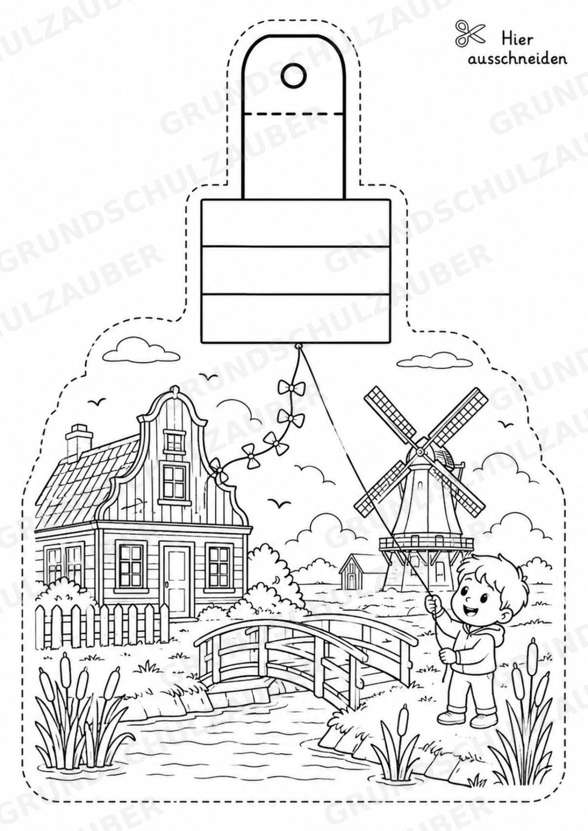 Niederlande – Fensterdeko – Basteln – Ausmalbild – Ausschneiden – 15 Vorlagen – Materialseite 13