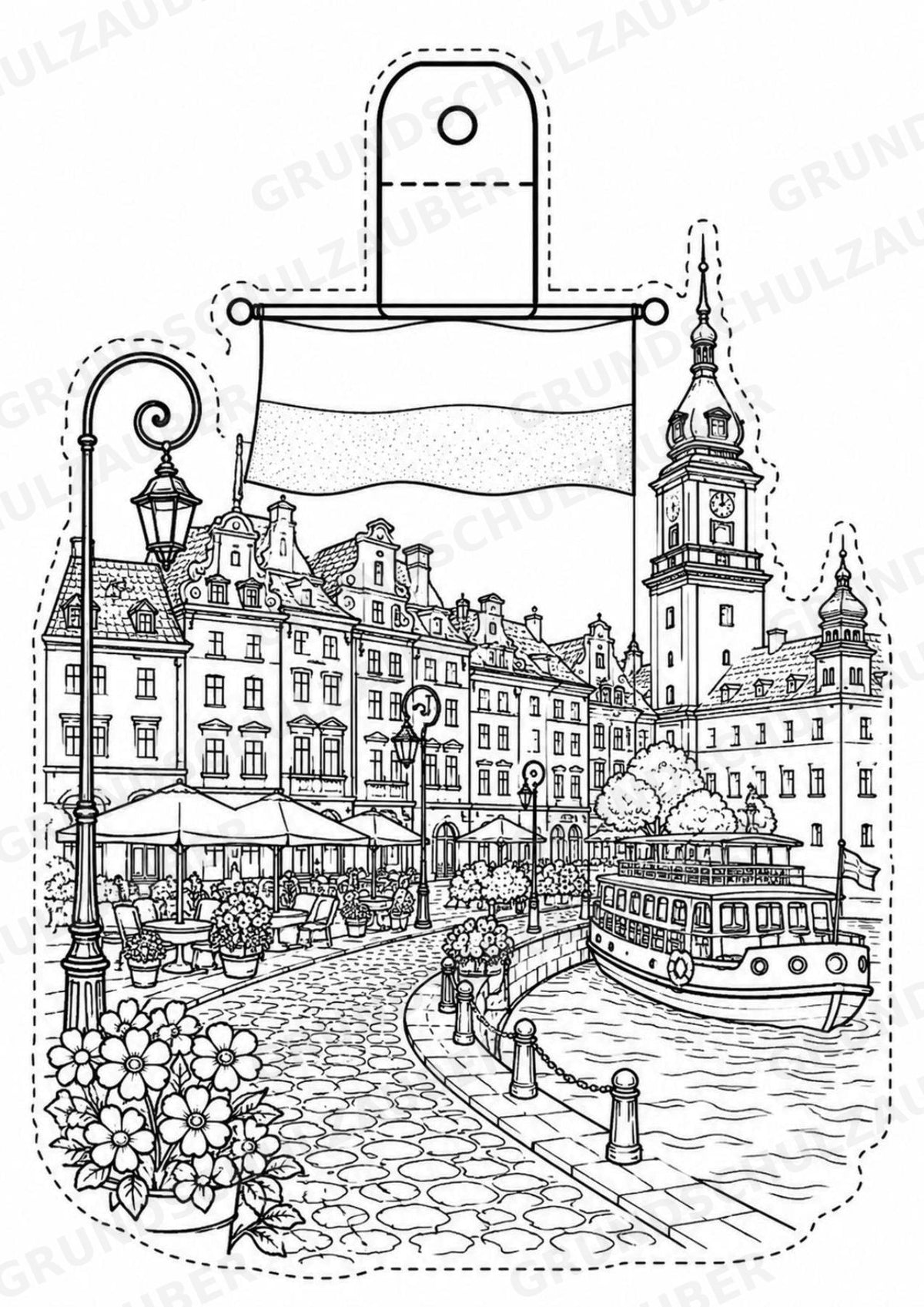 Polen – Fensterdeko – Basteln – Ausmalbild – Ausschneiden – 15 Vorlagen – Materialseite 3