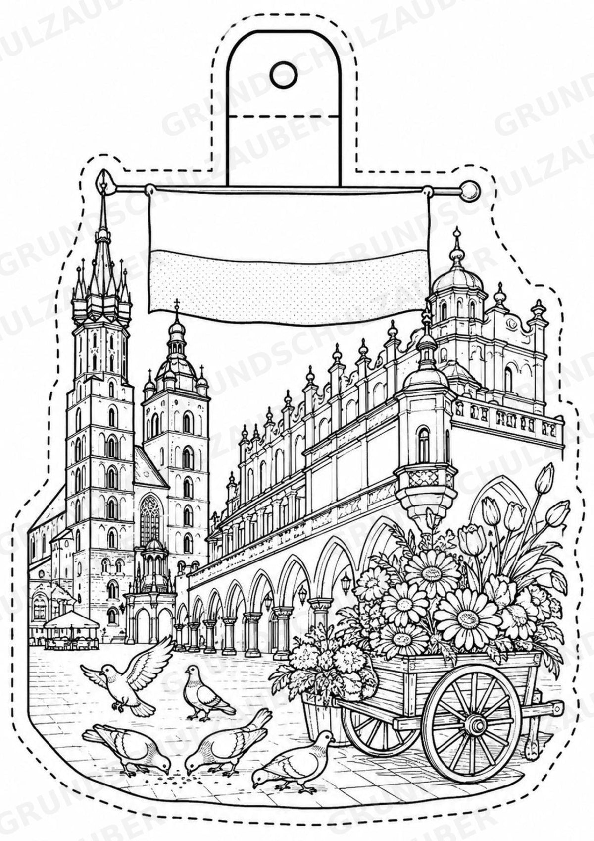 Polen – Fensterdeko – Basteln – Ausmalbild – Ausschneiden – 15 Vorlagen – Materialseite 5