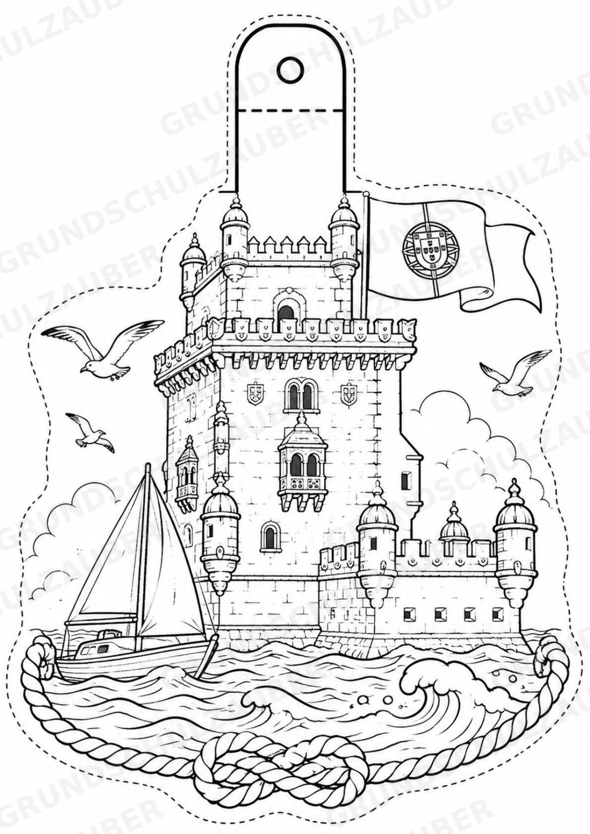 Portugal – Fensterdeko – Basteln – Ausmalbild – Ausschneiden – 15 Vorlagen – Materialseite 4