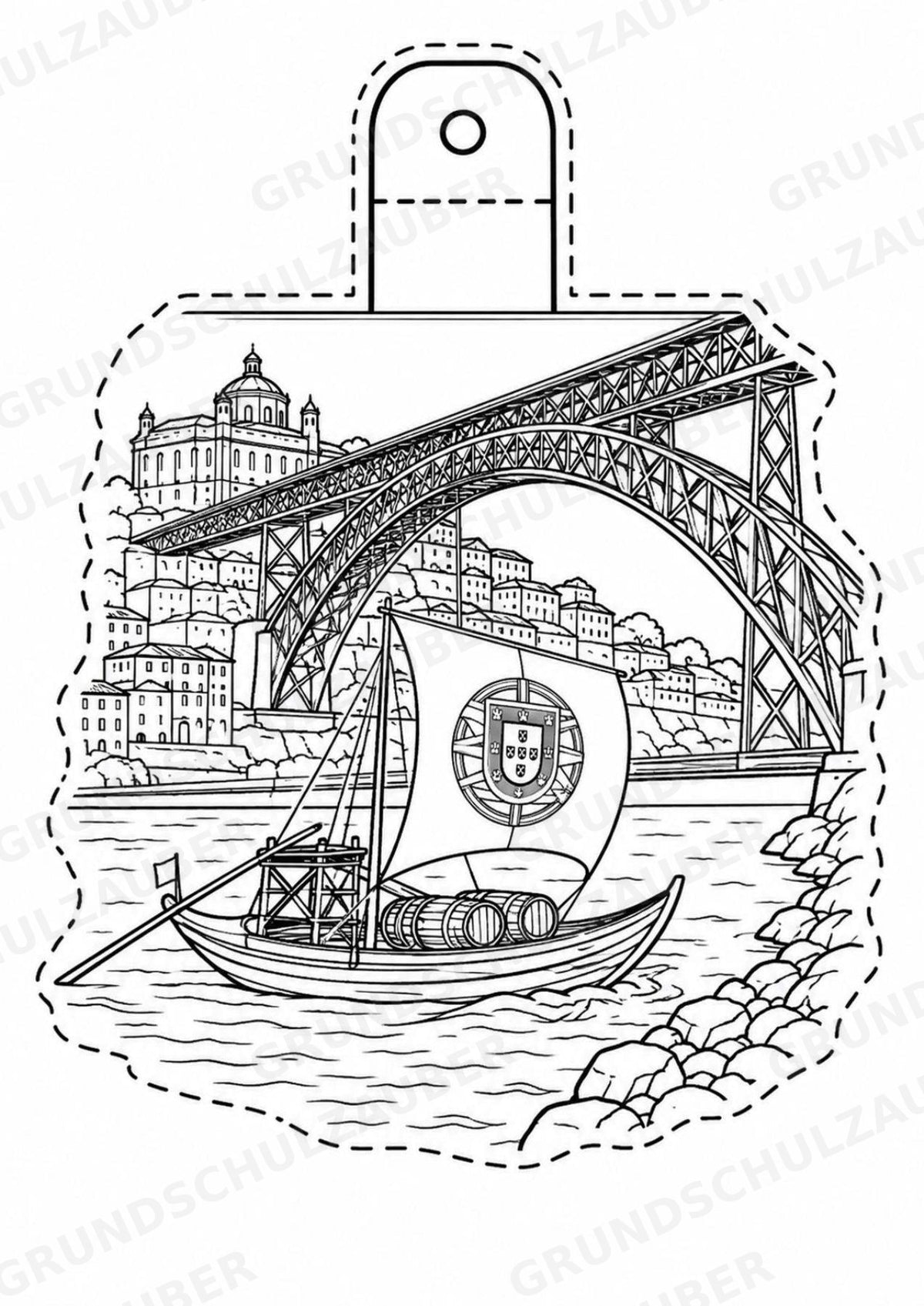 Portugal – Fensterdeko – Basteln – Ausmalbild – Ausschneiden – 15 Vorlagen – Materialseite 5