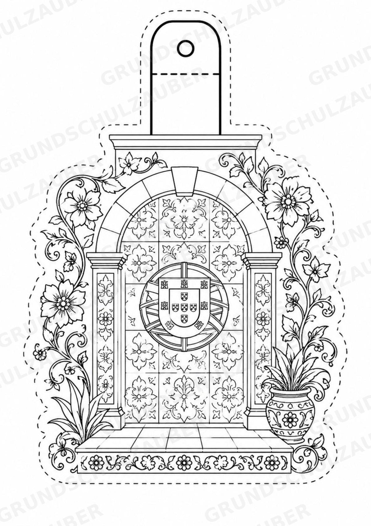 Portugal – Fensterdeko – Basteln – Ausmalbild – Ausschneiden – 15 Vorlagen – Materialseite 6