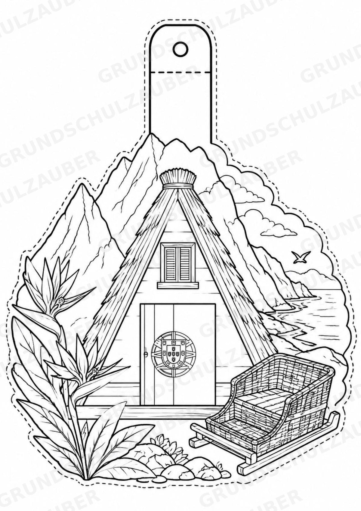 Portugal – Fensterdeko – Basteln – Ausmalbild – Ausschneiden – 15 Vorlagen – Materialseite 13