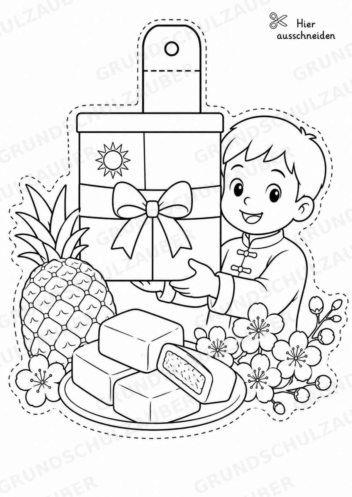 Taiwan – Fensterdeko – Basteln – Ausmalbild – Ausschneiden – 15 Vorlagen – Materialseite 13