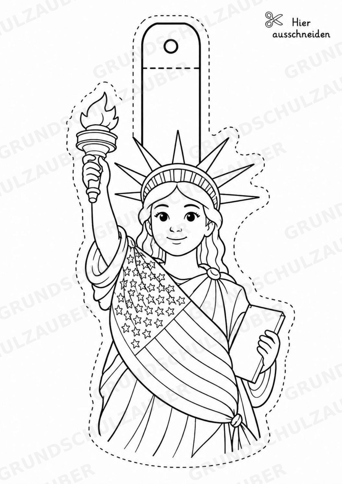 USA – Fensterdeko – Basteln – Ausmalbild – Ausschneiden – 15 Vorlagen – Materialseite 3