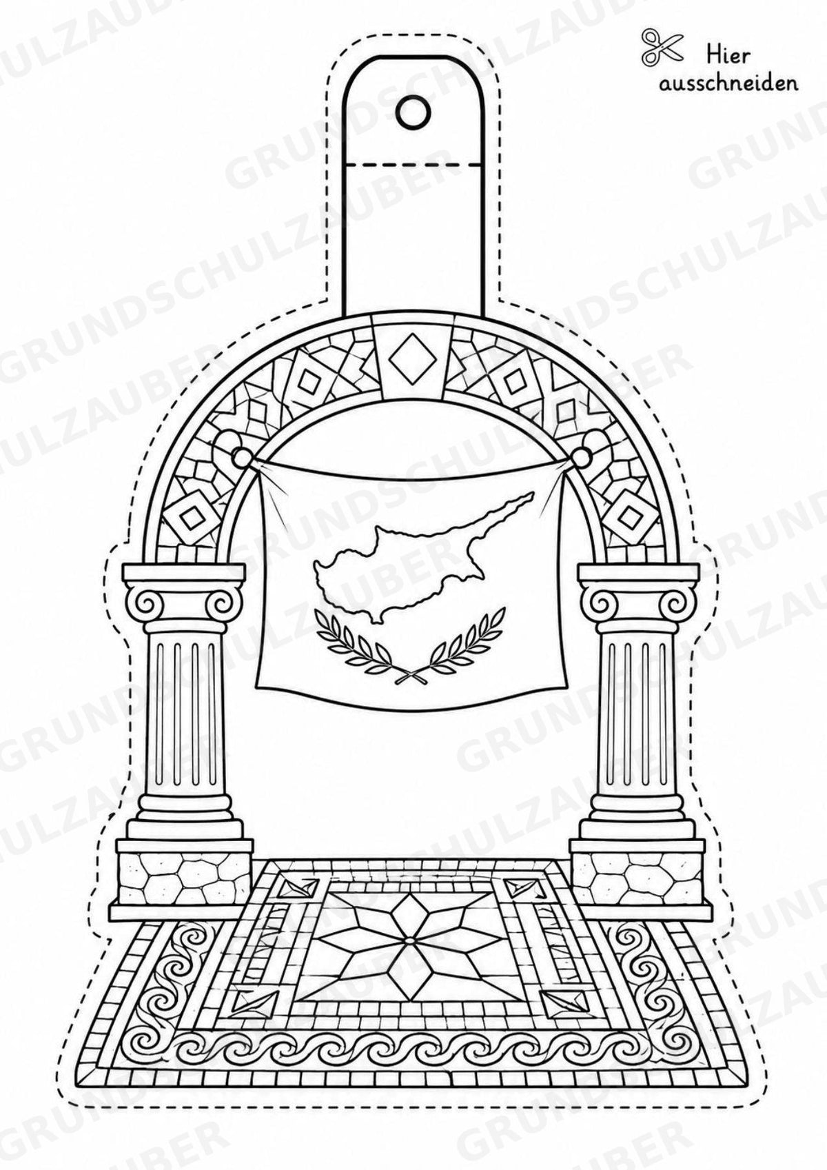 Zypern – Fensterdeko – Basteln – Ausmalbild – Ausschneiden – 15 Vorlagen – Materialseite 5