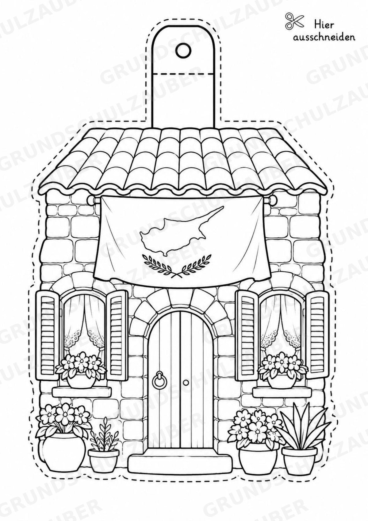 Zypern – Fensterdeko – Basteln – Ausmalbild – Ausschneiden – 15 Vorlagen – Materialseite 7