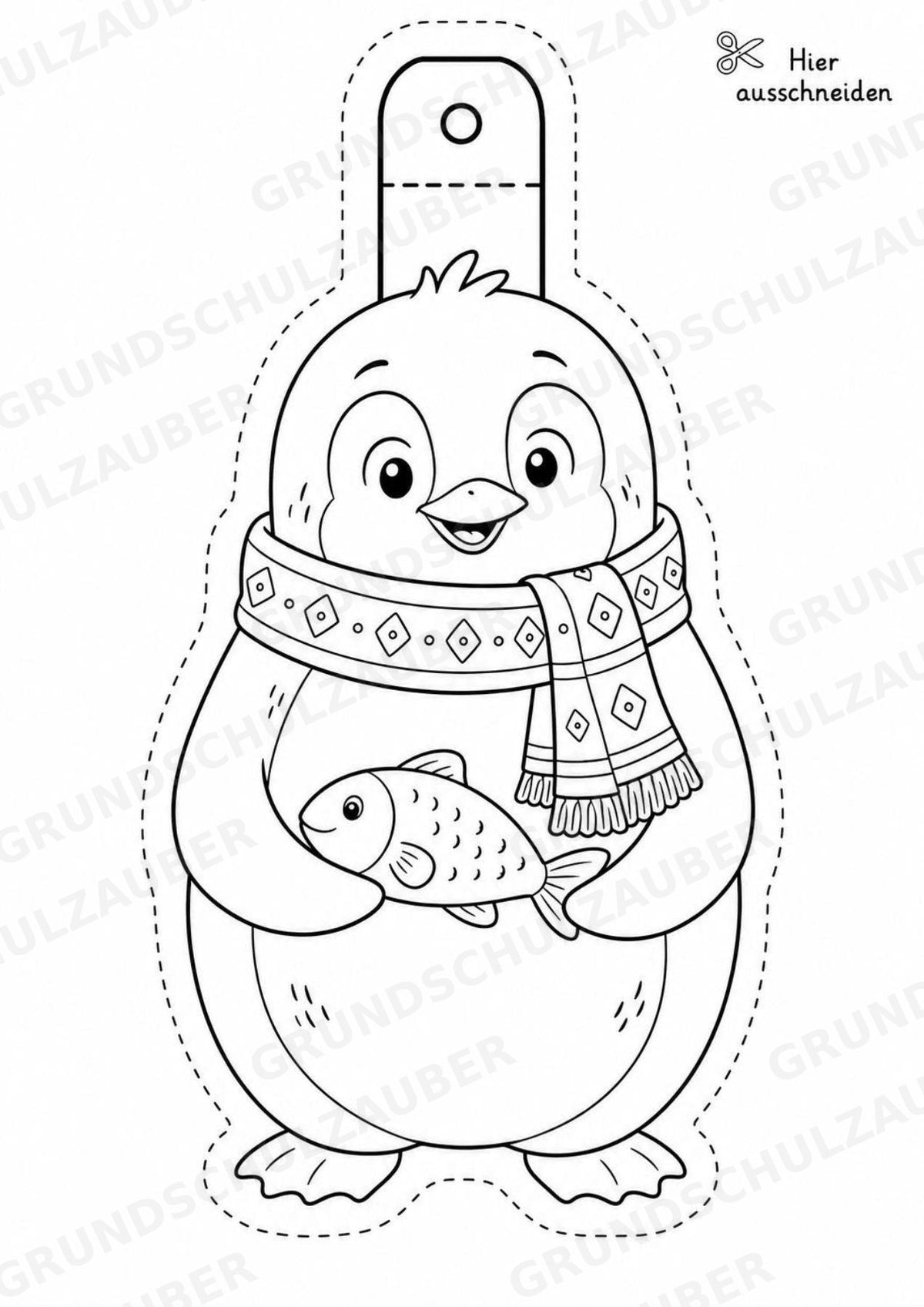 Pinguin – Fensterdeko – Basteln – Ausmalbild – Ausschneiden – 15 Vorlagen – Materialseite 2