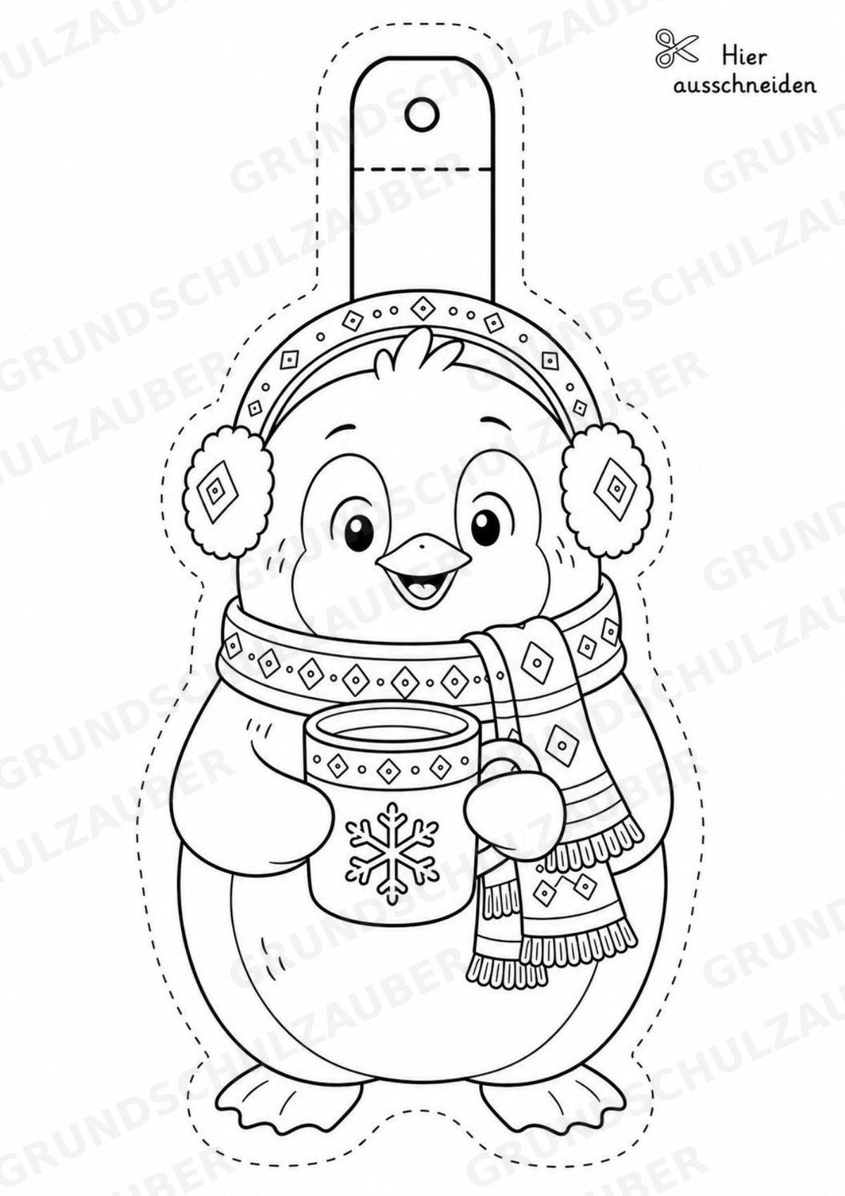 Pinguin – Fensterdeko – Basteln – Ausmalbild – Ausschneiden – 15 Vorlagen – Materialseite 9