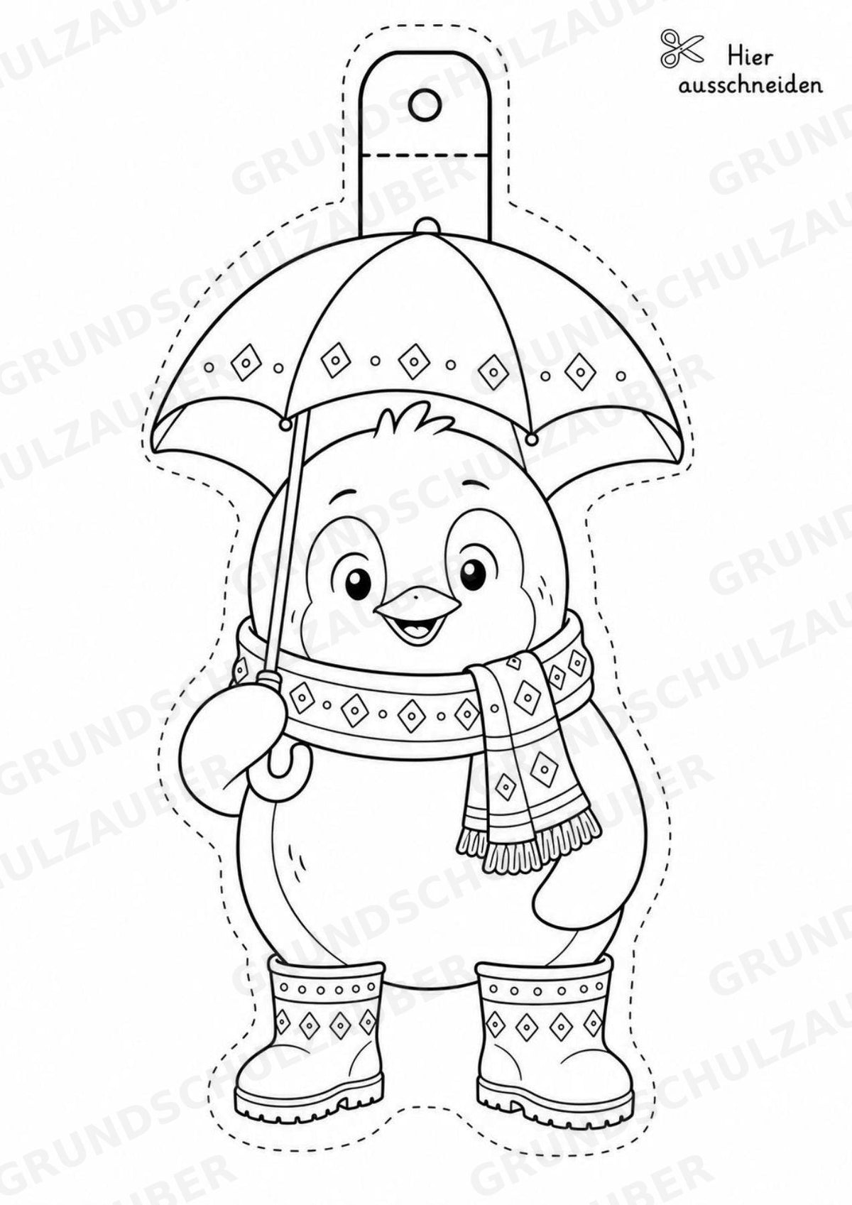 Pinguin – Fensterdeko – Basteln – Ausmalbild – Ausschneiden – 15 Vorlagen – Materialseite 15