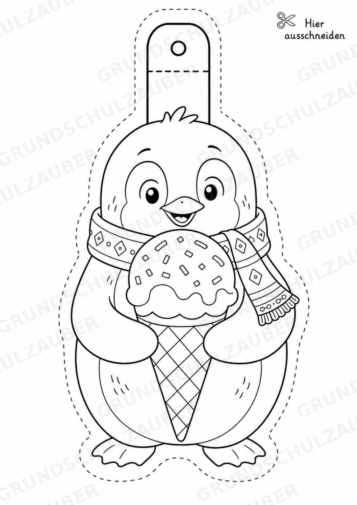 Pinguin – Fensterdeko – Basteln – Ausmalbild – Ausschneiden – 15 Vorlagen – Materialseite 16