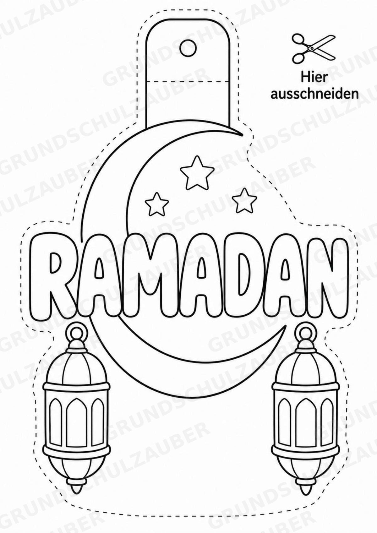 Ramadan – Fensterdeko – Basteln – Ausmalbild – Ausschneiden – 15 Vorlagen – Materialseite 3