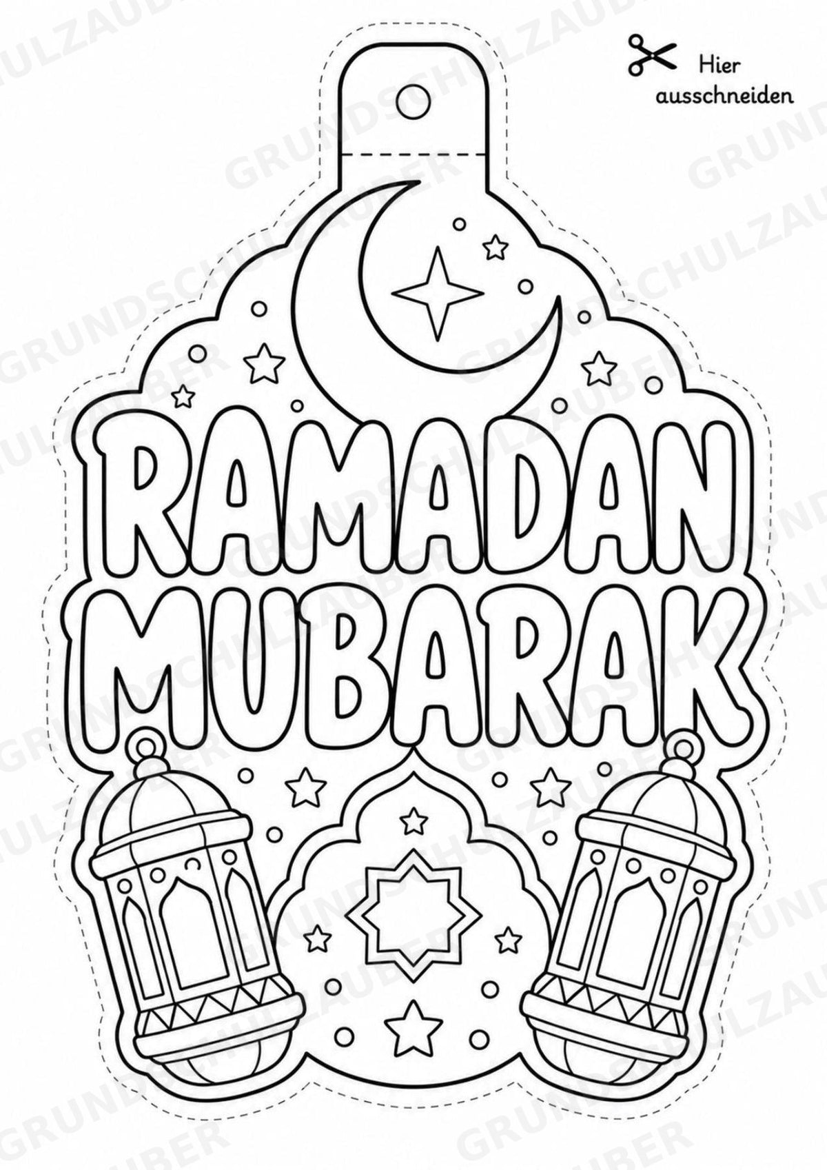 Ramadan – Fensterdeko – Basteln – Ausmalbild – Ausschneiden – 15 Vorlagen – Materialseite 4