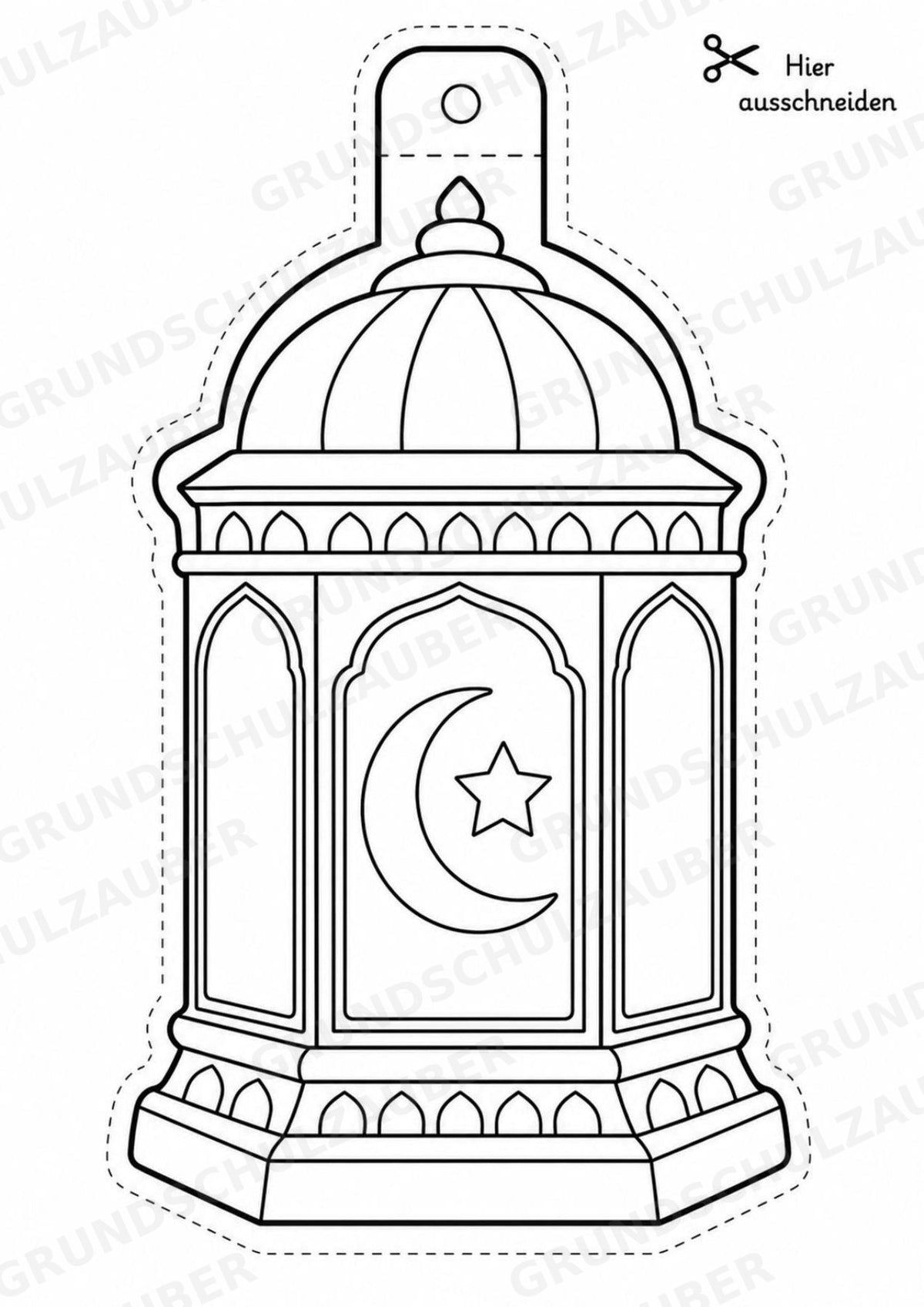 Ramadan – Fensterdeko – Basteln – Ausmalbild – Ausschneiden – 15 Vorlagen – Materialseite 6