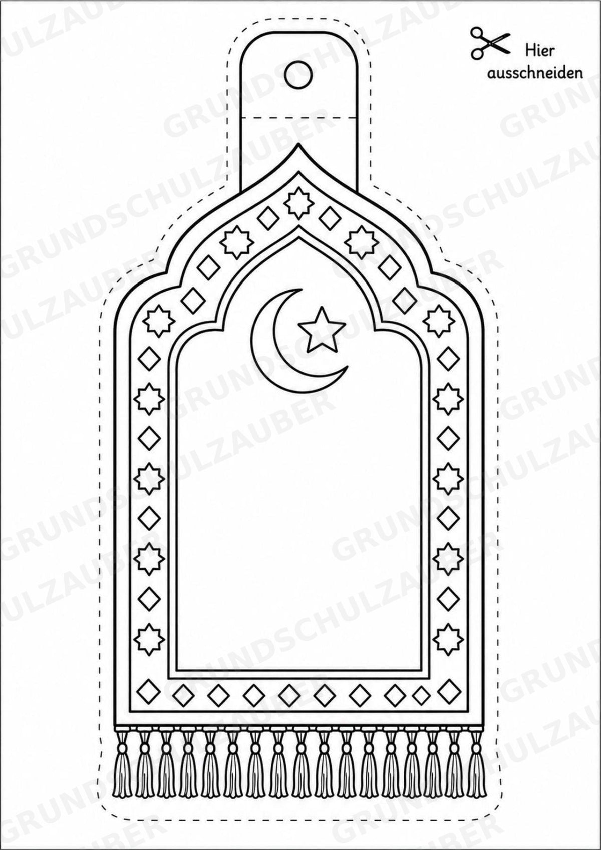 Ramadan – Fensterdeko – Basteln – Ausmalbild – Ausschneiden – 15 Vorlagen – Materialseite 11