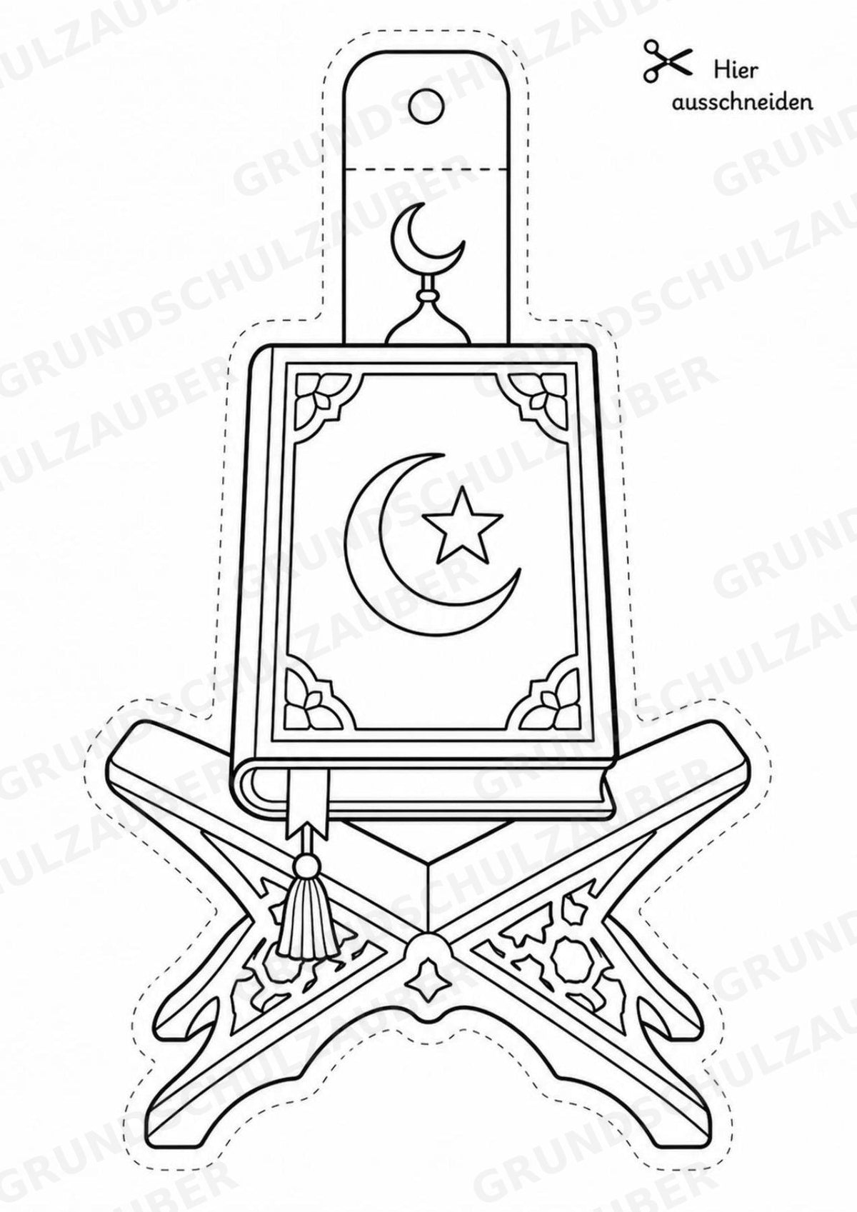 Ramadan – Fensterdeko – Basteln – Ausmalbild – Ausschneiden – 15 Vorlagen – Materialseite 12