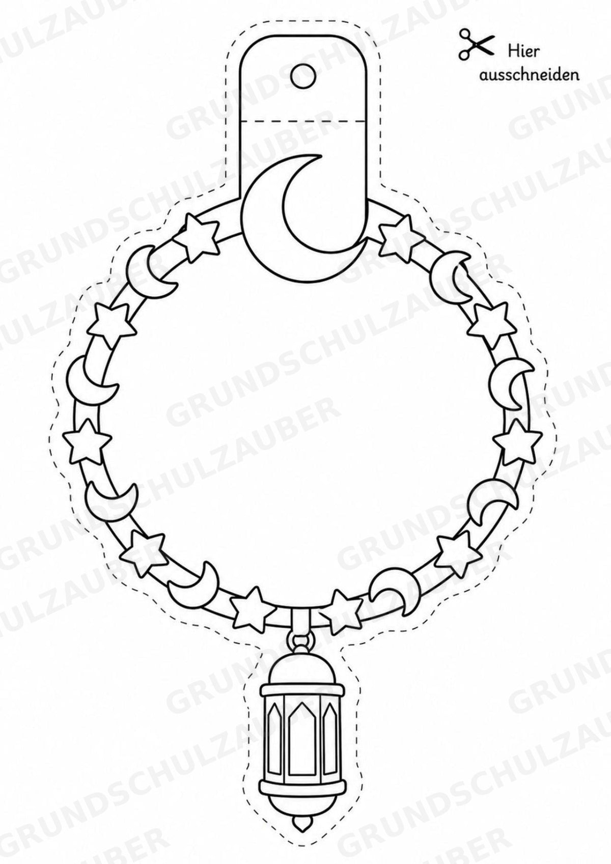 Ramadan – Fensterdeko – Basteln – Ausmalbild – Ausschneiden – 15 Vorlagen – Materialseite 14