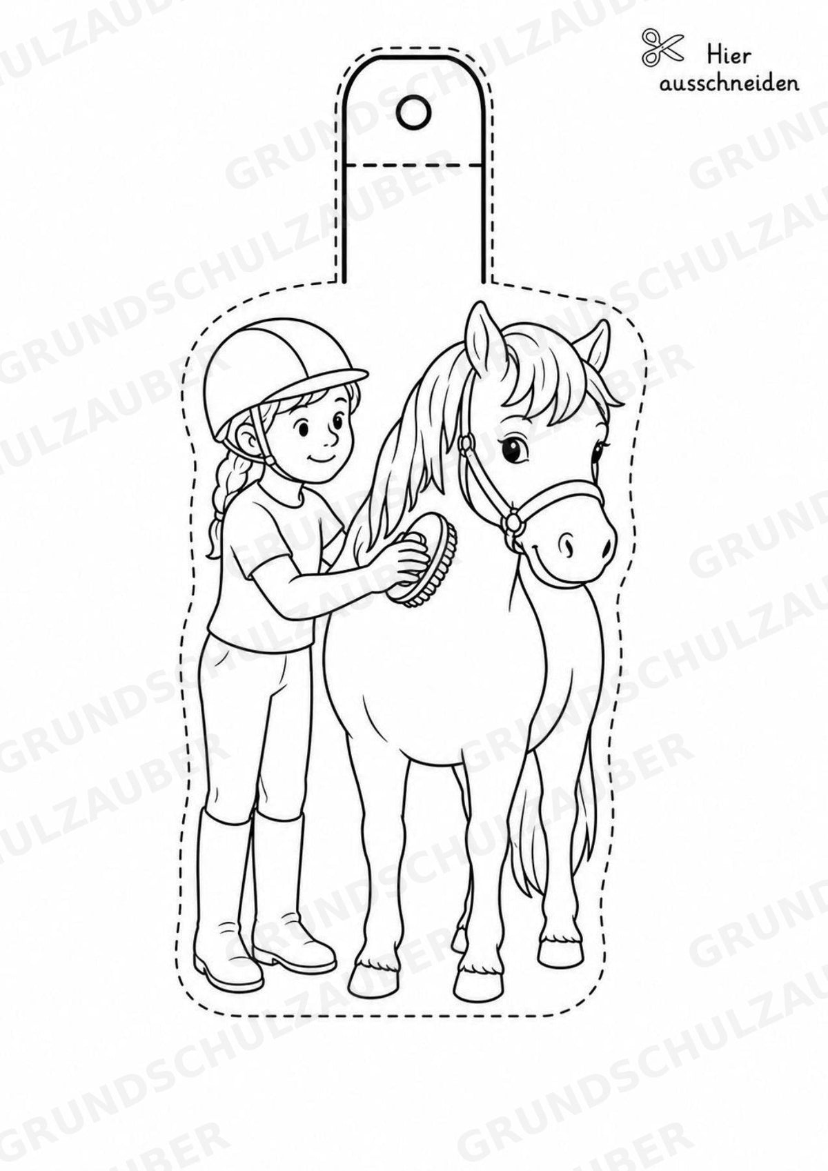 Reiten – Fensterdeko – Basteln – Ausmalbild – Ausschneiden – 15 Vorlagen – Materialseite 10