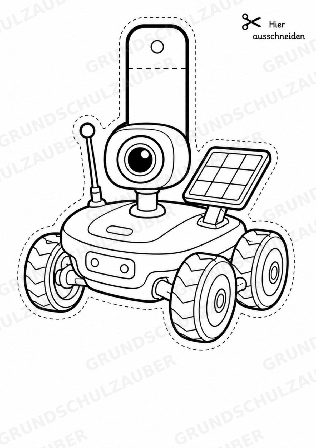Roboter – Fensterdeko – Basteln – Ausmalbild – Ausschneiden – 15 Vorlagen – Materialseite 4