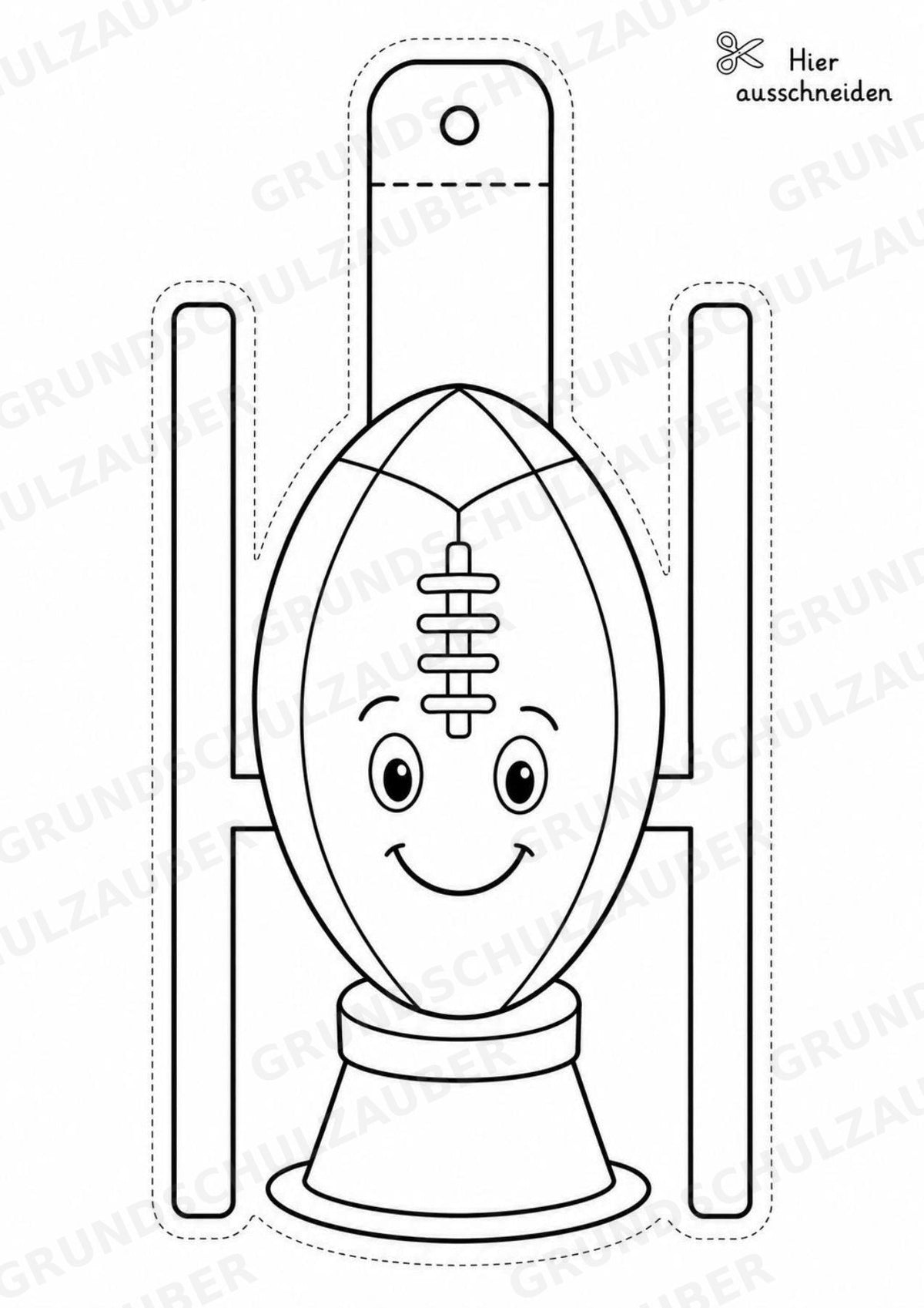 Rugby – Fensterdeko – Basteln – Ausmalbild – Ausschneiden – 15 Vorlagen – Materialseite 3