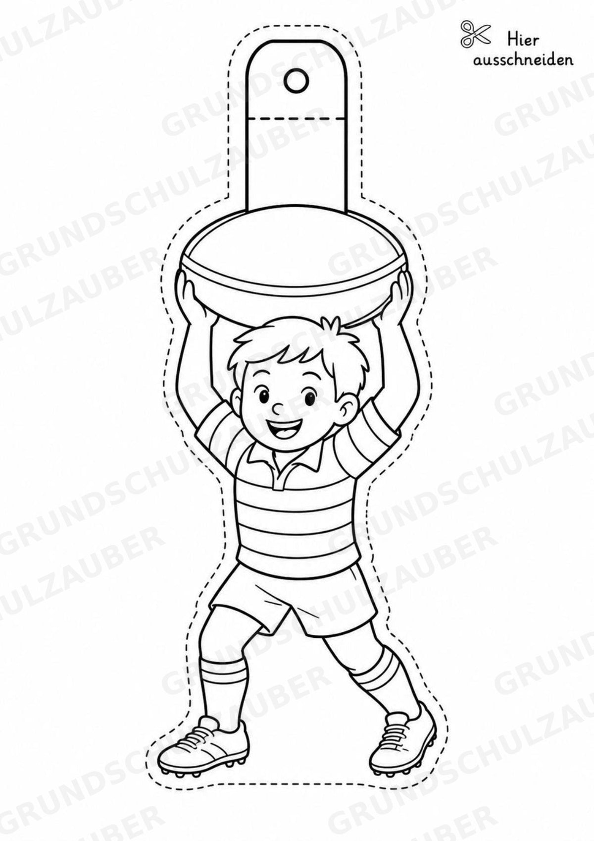 Rugby – Fensterdeko – Basteln – Ausmalbild – Ausschneiden – 15 Vorlagen – Materialseite 13