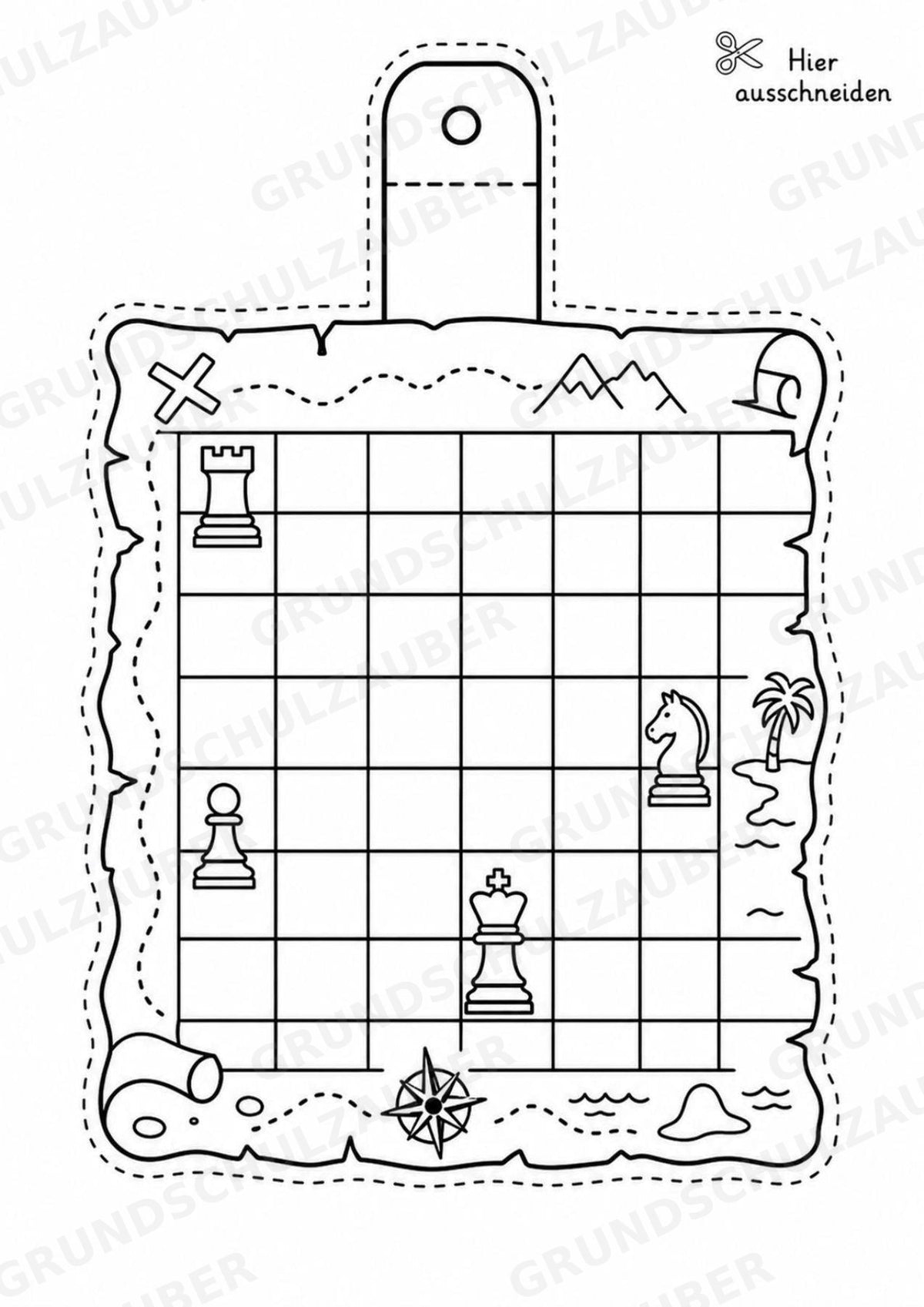 Schach – Fensterdeko – Basteln – Ausmalbild – Ausschneiden – 15 Vorlagen – Materialseite 8