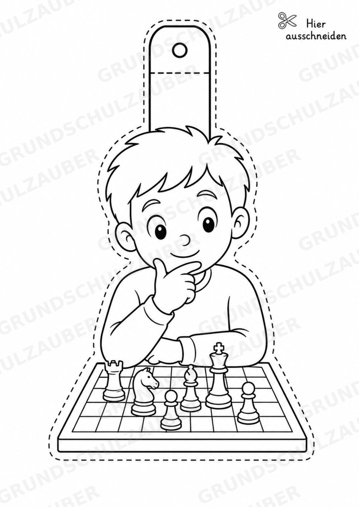 Schach – Fensterdeko – Basteln – Ausmalbild – Ausschneiden – 15 Vorlagen – Materialseite 13