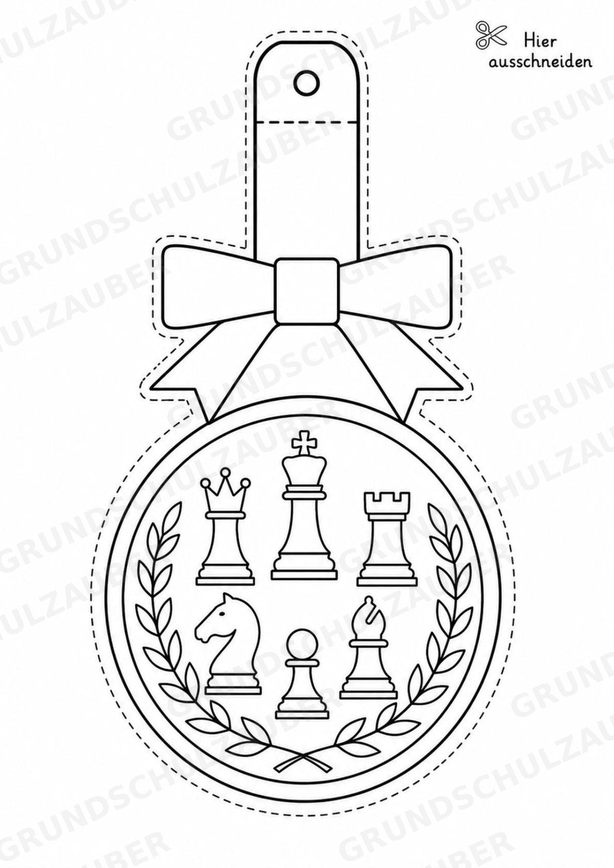 Schach – Fensterdeko – Basteln – Ausmalbild – Ausschneiden – 15 Vorlagen – Materialseite 15