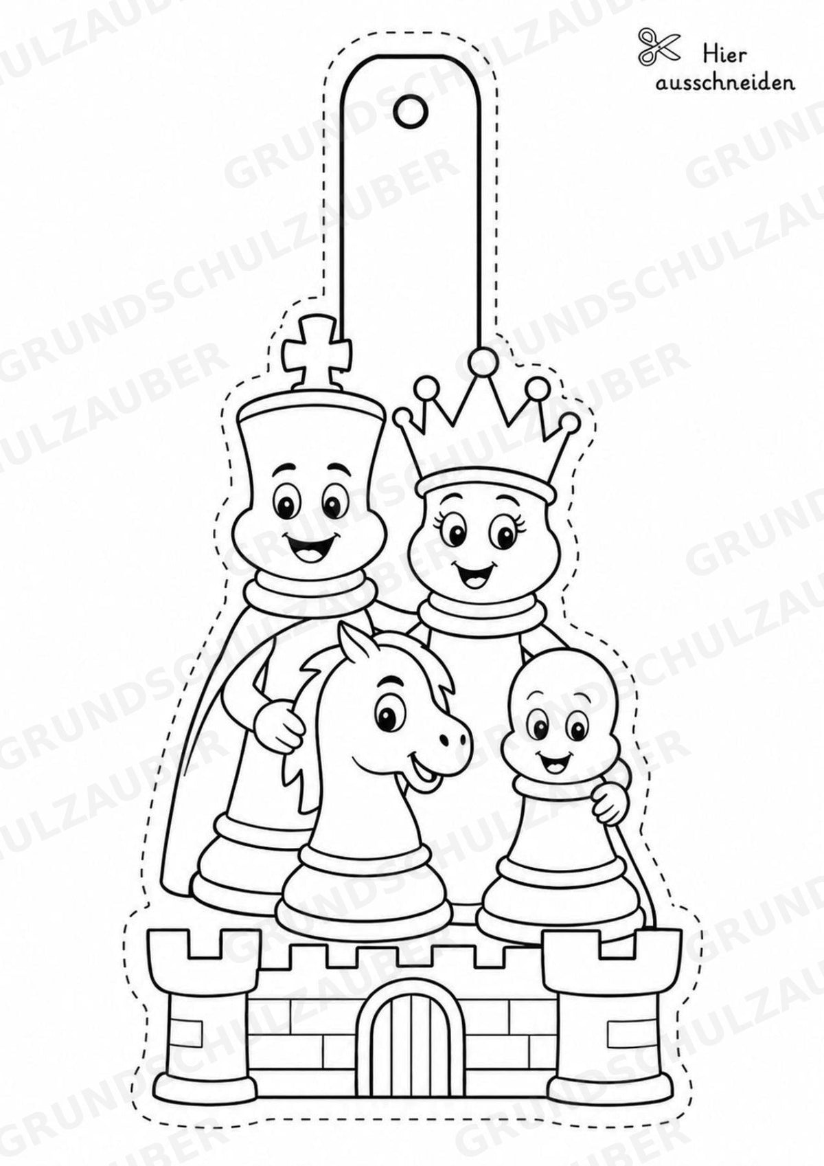Schach – Fensterdeko – Basteln – Ausmalbild – Ausschneiden – 15 Vorlagen – Materialseite 16